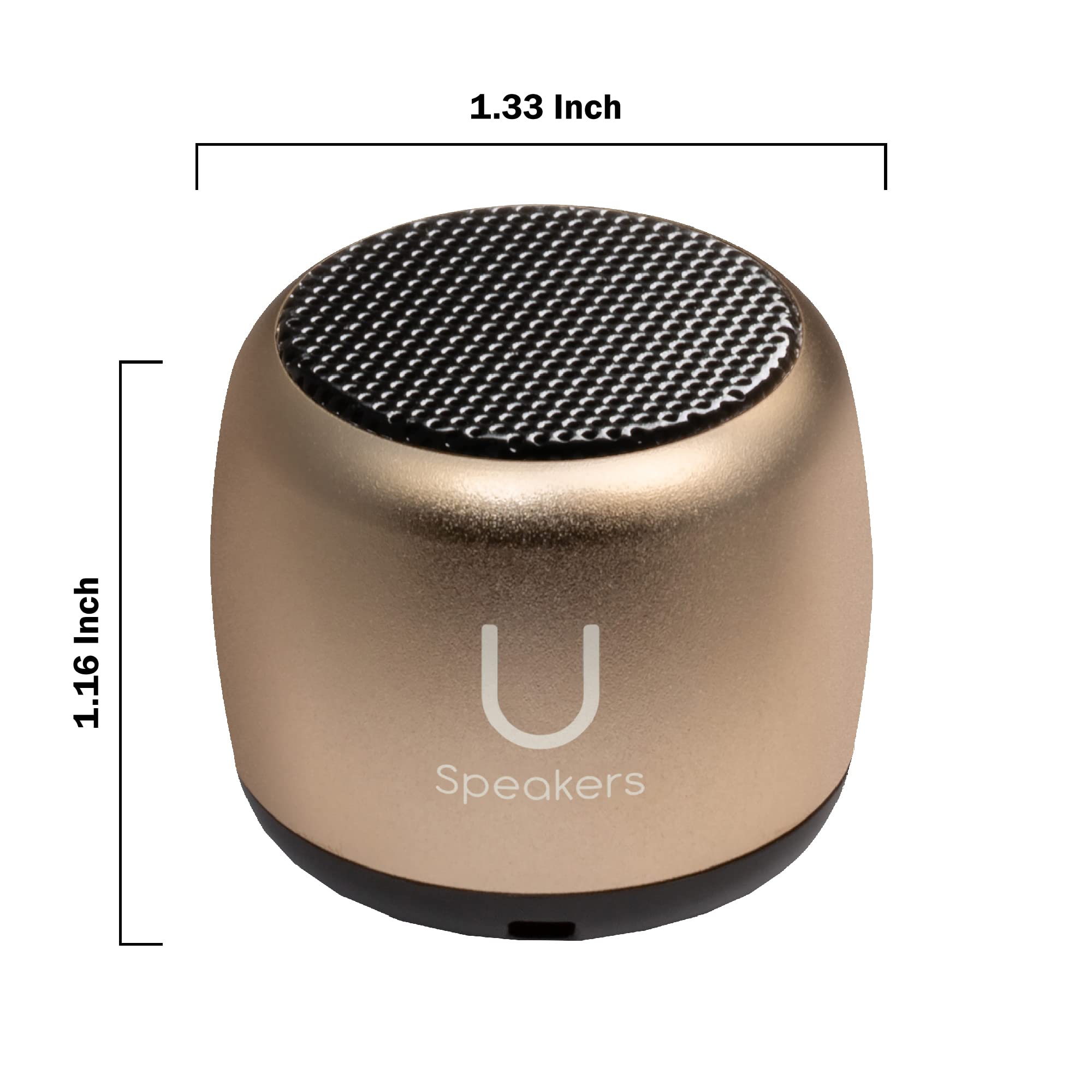 Premium 2-Pack Bluetooth Computer Speakers with Built-in Mic & Selfie Remote - Wireless Desktop Speakers for Workspace, Laptop, Tablet, PC & Mobile Devices (Gold) | Perfect for Home Office, Gaming & Video Calls