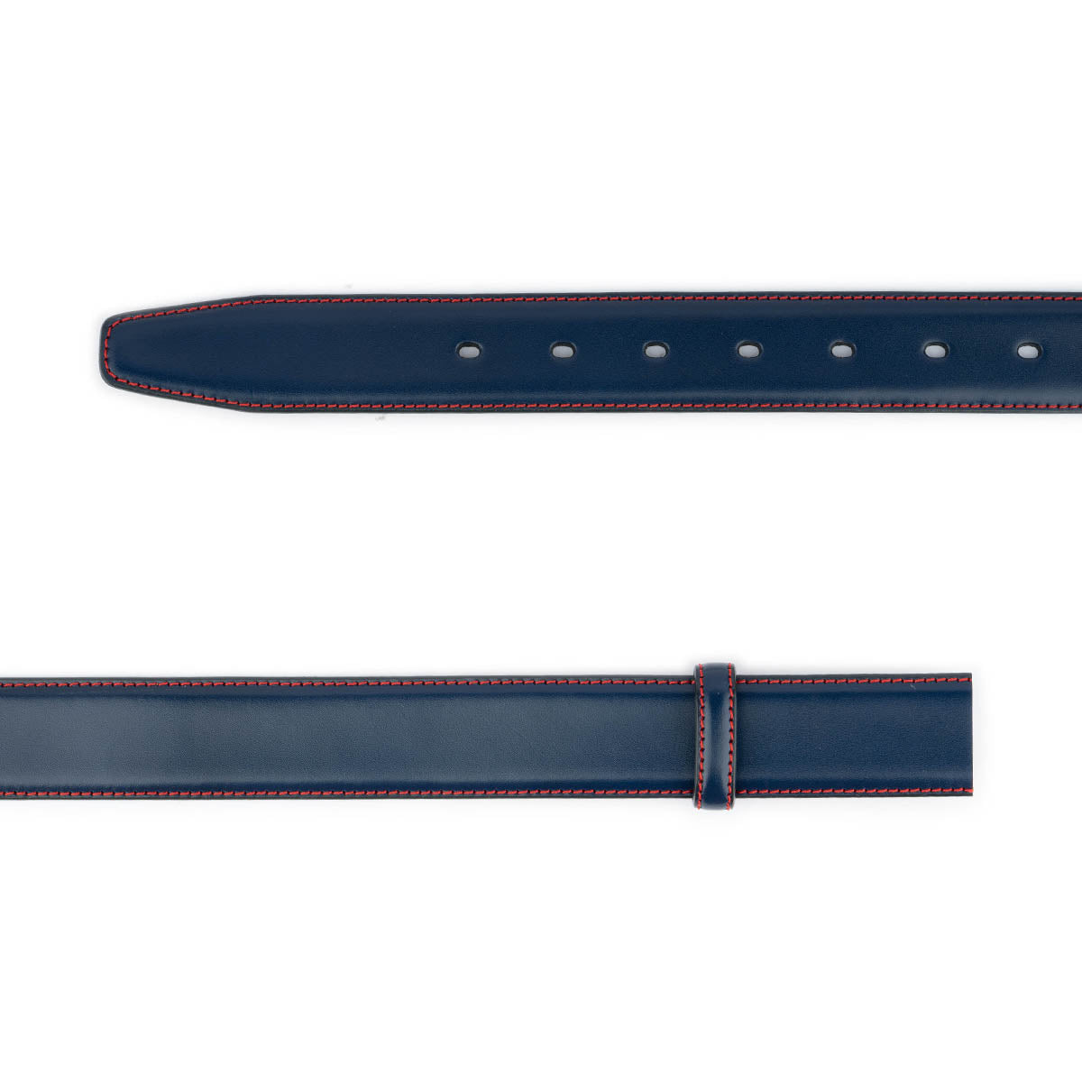 Montblanc Replacement Belt for Men - Genuine Blue Leather Strap with Red Stitching - Compatible with Montblanc Buckles | Perfect for Business, Casual & Formal Wear