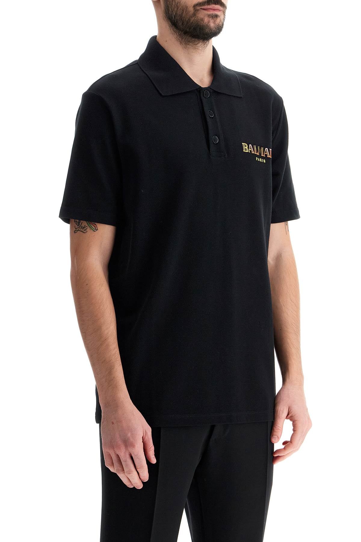 Vintage Balmain Embroidered Polo Shirt for Men - Luxury Designer Casual Shirt with Unique Embroidery | Perfect for Parties, Weddings & Upscale Events
