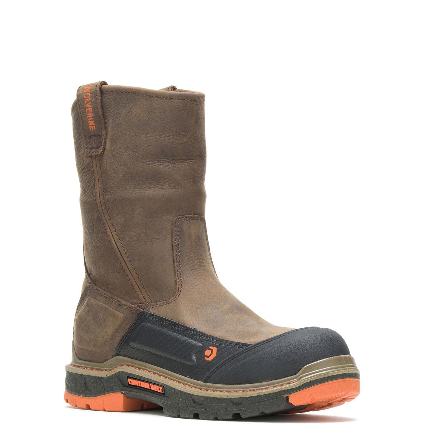 Overpass Pull On CarbonMax Waterproof Work Boots for Men - Slip Resistant, Steel Toe, Comfortable for Construction, Farming & Outdoor Work