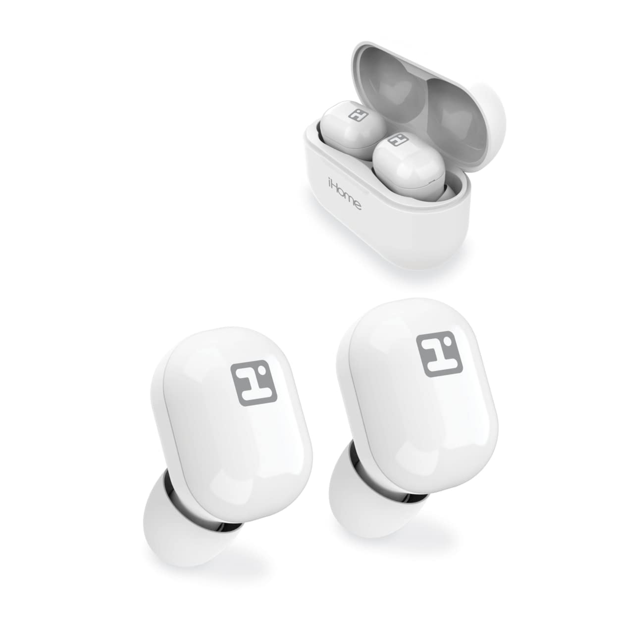 iHome HMAUBE213WT Bluetooth True Wireless Earbuds XT12 - Sweatproof, HD Sound for Running, Gym & Workouts | Wireless Headphones for iPhone & Android