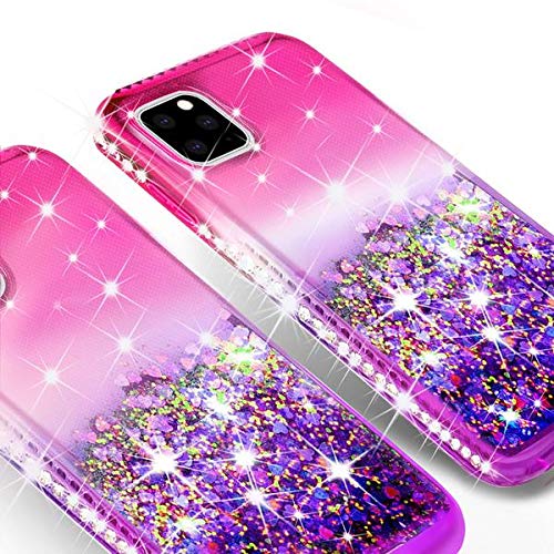 Sparkle Bling Diamond Case for Apple iPhone 13 Pro Max with Tempered Glass Screen Protector - Fashion Protective Cover for Women & Girls (Purple/Pink) - Perfect for Parties, Dating & Everyday Glam