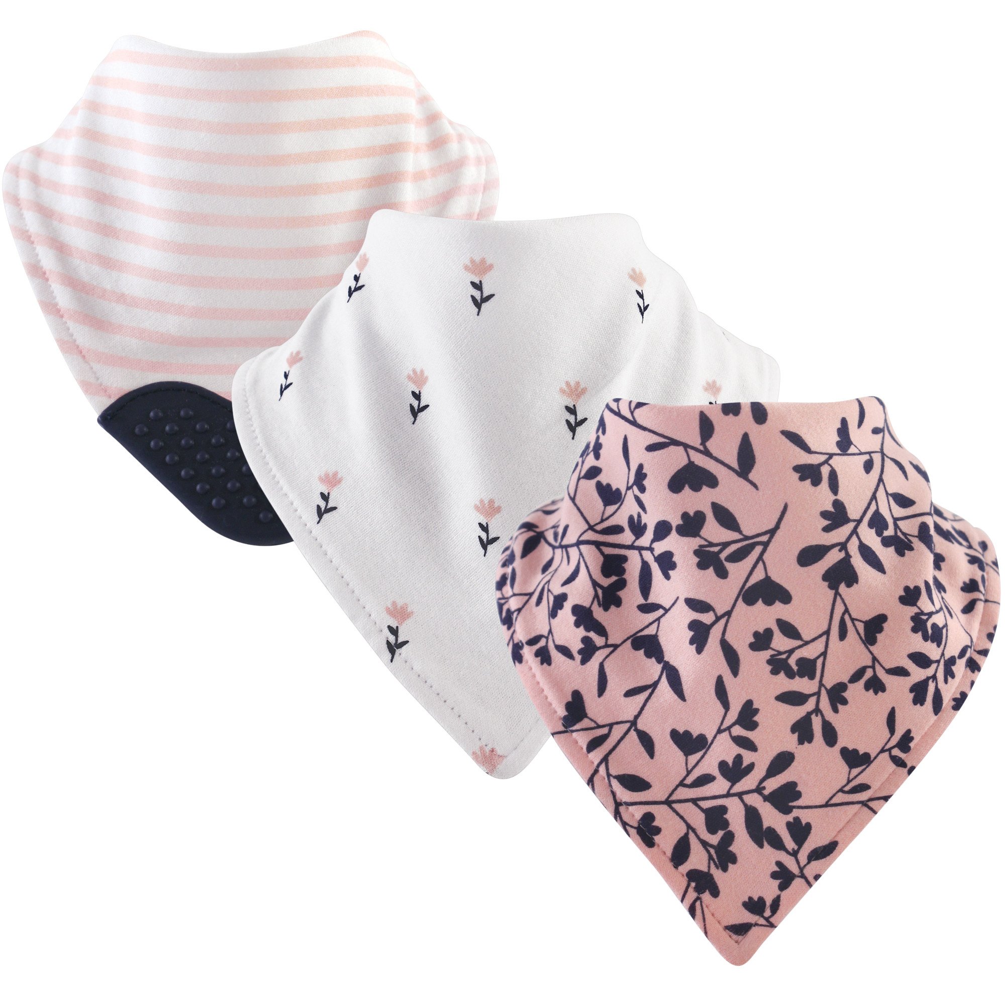 Yoga Sprout Bandana Bib with Teether - 3 Pack Set for Babies | Soft & Absorbent Drool Bibs for Teething, Feeding & Playtime