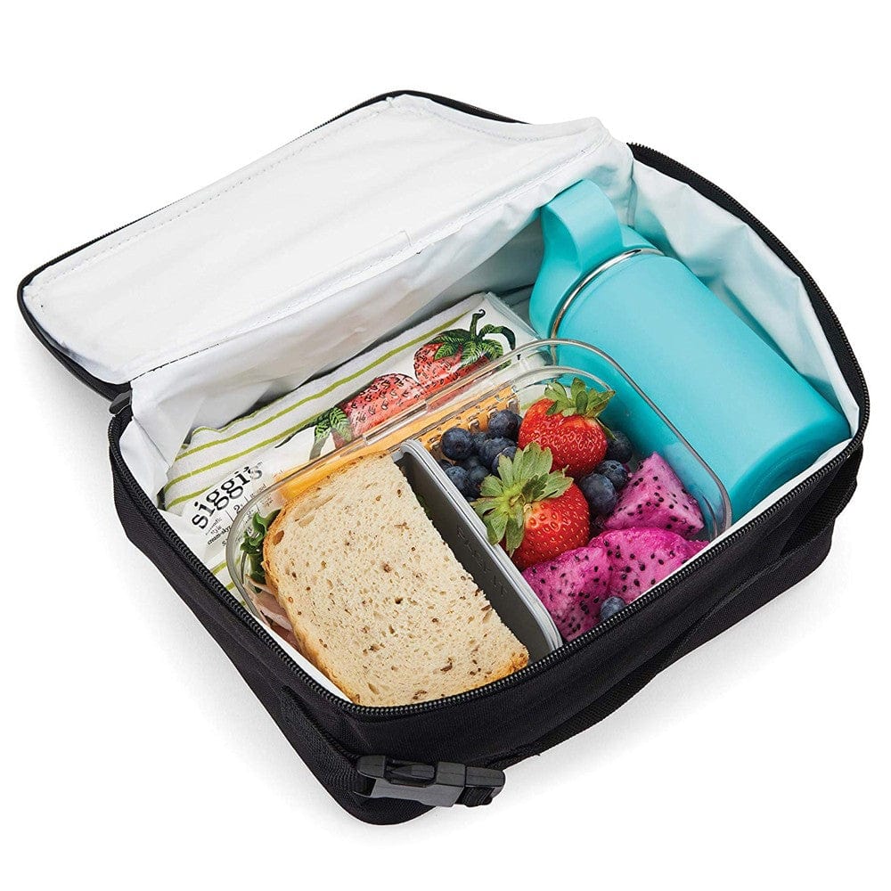 PackIt Freezable Classic Insulated Lunch Box - Black | Leakproof Cooler Bag for School, Work & Picnics | BPA-Free Reusable Lunch Tote for Kids & Adults