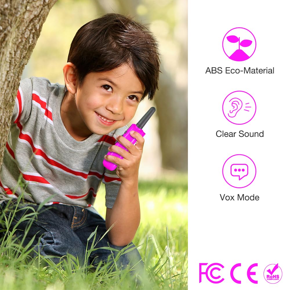 Kids Walkie Talkies 22-Channel 2-Way Radios with Backlit LCD & Flashlight - Rechargeable 3-Pack for Boys & Girls Ages 3-12 | Perfect for Outdoor Adventures, Camping, Hiking & Backyard Play | 3-Mile Range Communication Toy Gift
