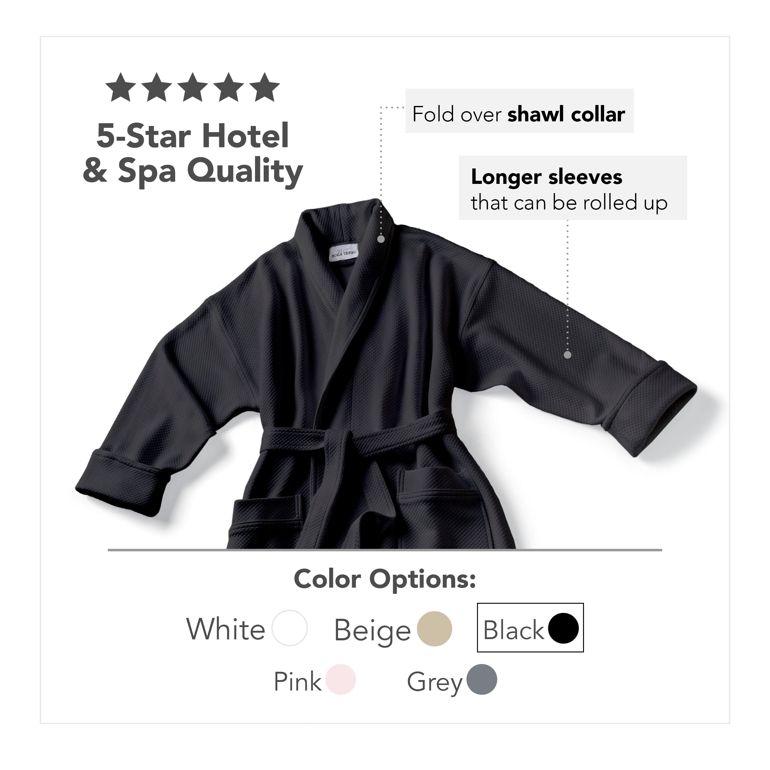 Boca Terry Women's Soft Waffle Knit Robe - Long Luxurious Spa Bathrobe for Hotels & Resorts | Cozy Loungewear for Relaxation at Home or Vacation Getaways
