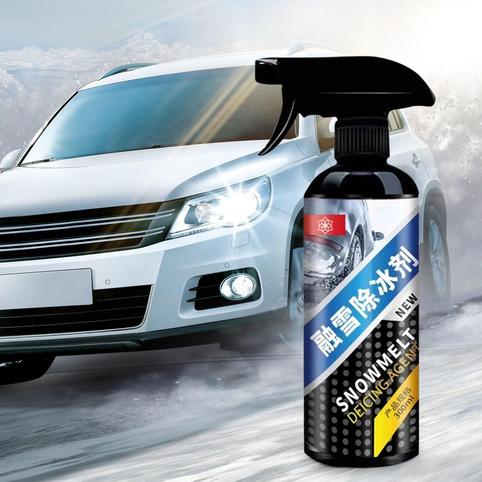 300ML Car Windshield Deicer Spray - Fast-Acting Windshield Defroster & De-Icing Solution for Winter - Essential for Snow, Ice Removal & Safe Driving in Cold Weather