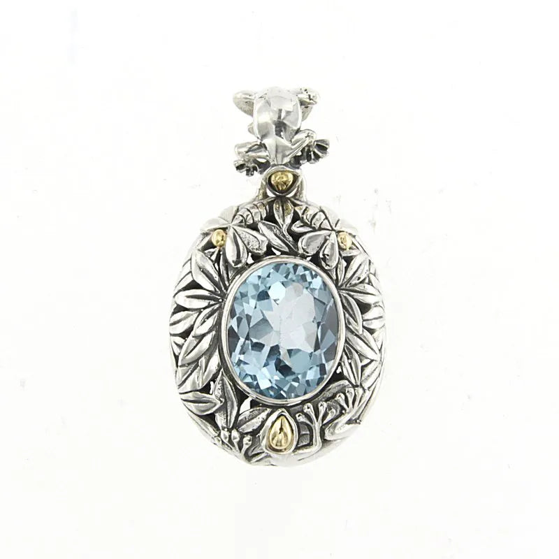 Brazilian Blue Topaz Pendant Necklace - Elegant Jewelry Gift for Women, Perfect for Parties & Special Occasions