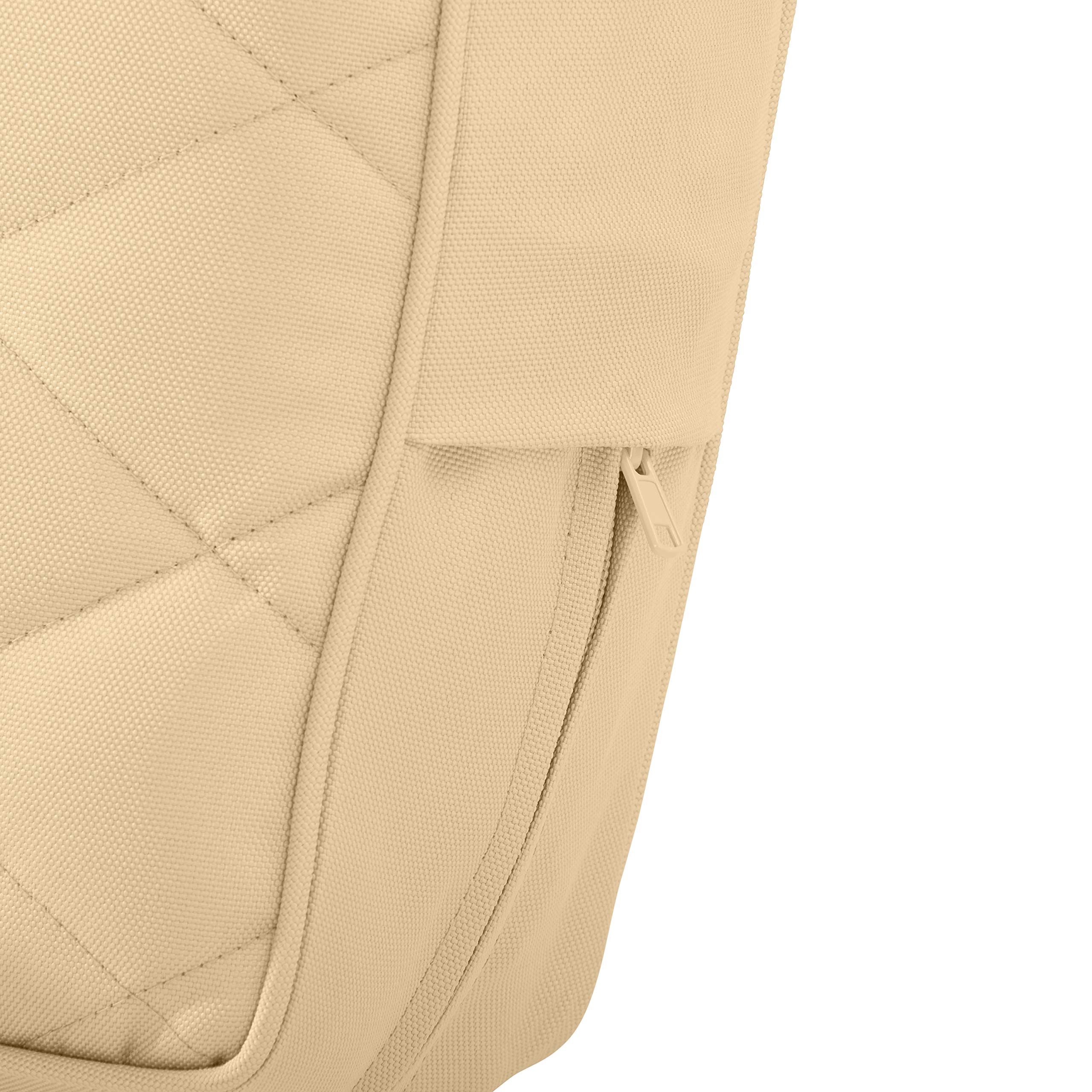Classic Accessories Montlake Outdoor Chaise Lounge Cushion - 72 x 21 Inch FadeSafe Water-Repellent Quilted Chamomile for Patio, Poolside, and Garden Relaxation