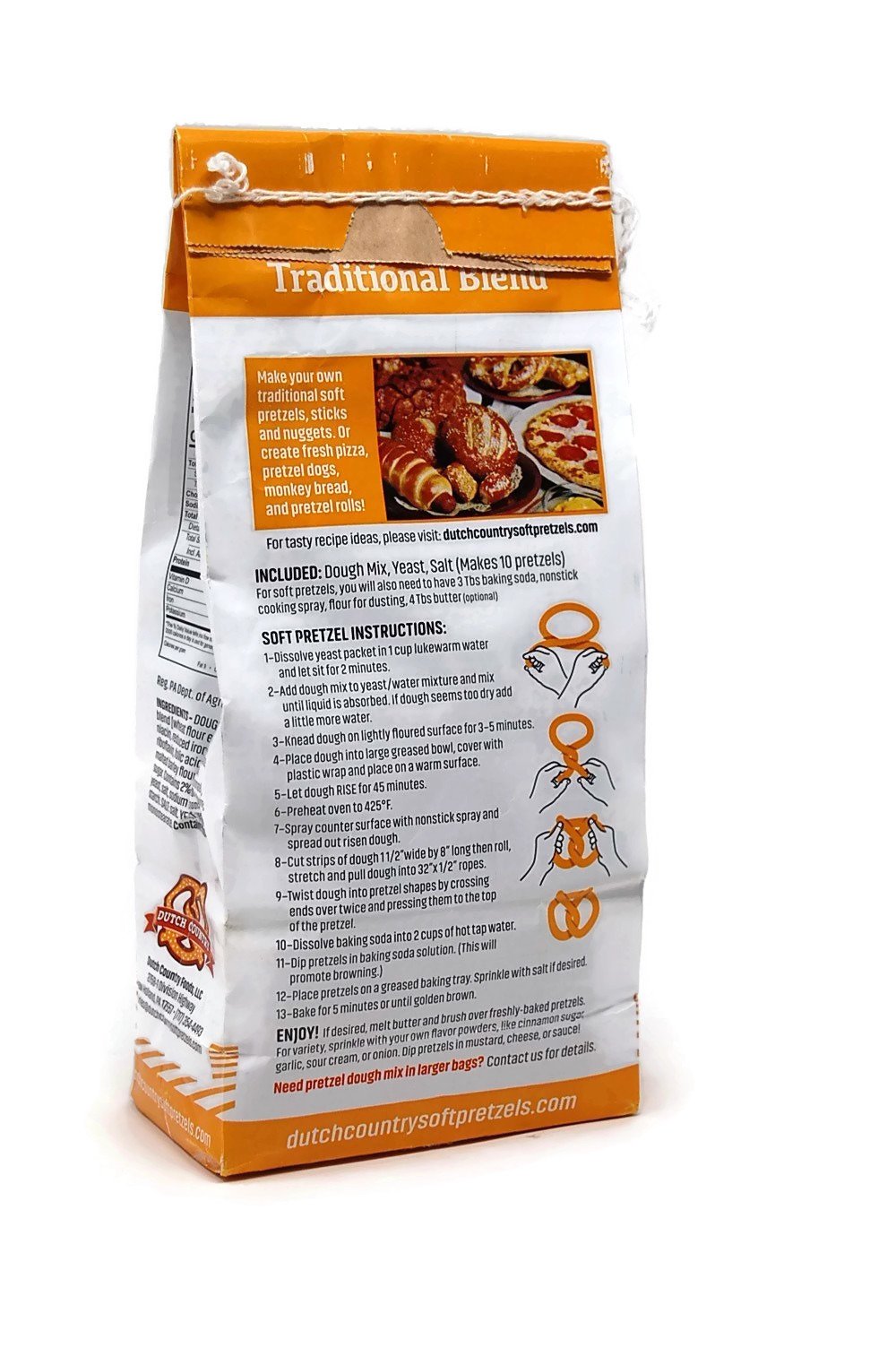 Dutch Country Soft Pretzel Mix - 2 Bags for Homemade Soft Pretzels | Perfect for Parties, Snacks & Family Baking Fun