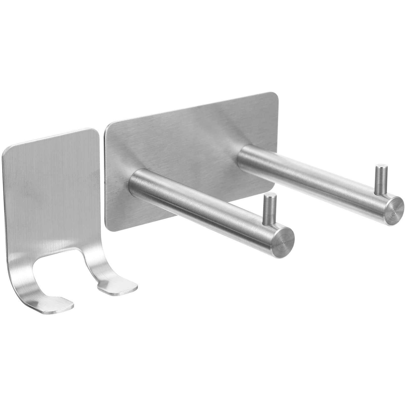 Cabilock 1 Set Stainless Steel Wall Mount Hair Dryer Holder & Towel Hook - 304 Stainless Steel Suction Cup Organizer for Blow Dryer, Curling Iron, Silverware & Kitchen Utensils - Perfect for Bathroom, Salon & Bedroom Organization