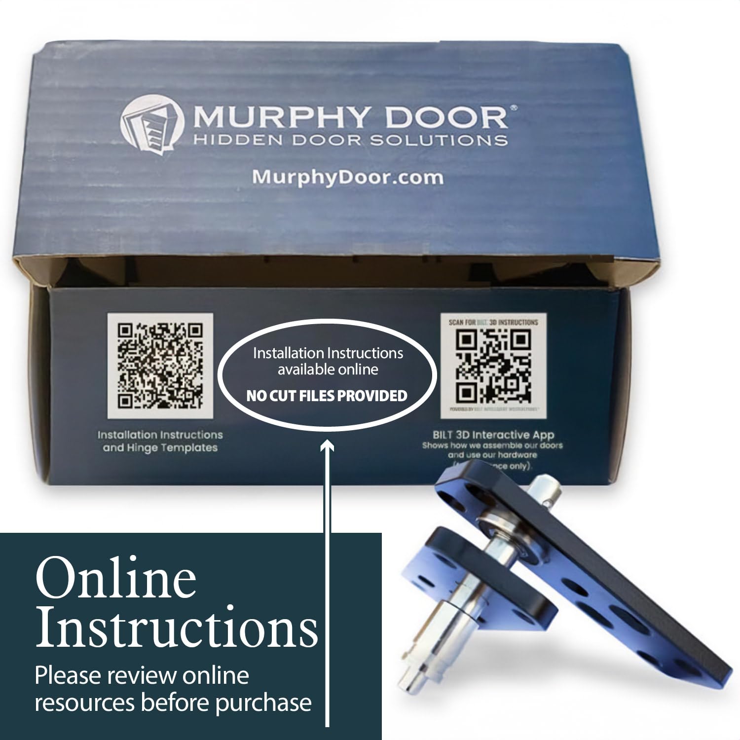 **MURPHY DOOR Hidden Hinge Hardware Kit – Heavy Duty DIY Hidden Door System for Secret Doors & Bookcases, Supports Up to 300 lbs – Perfect for Home Offices, Closets, and Hidden Storage Rooms**