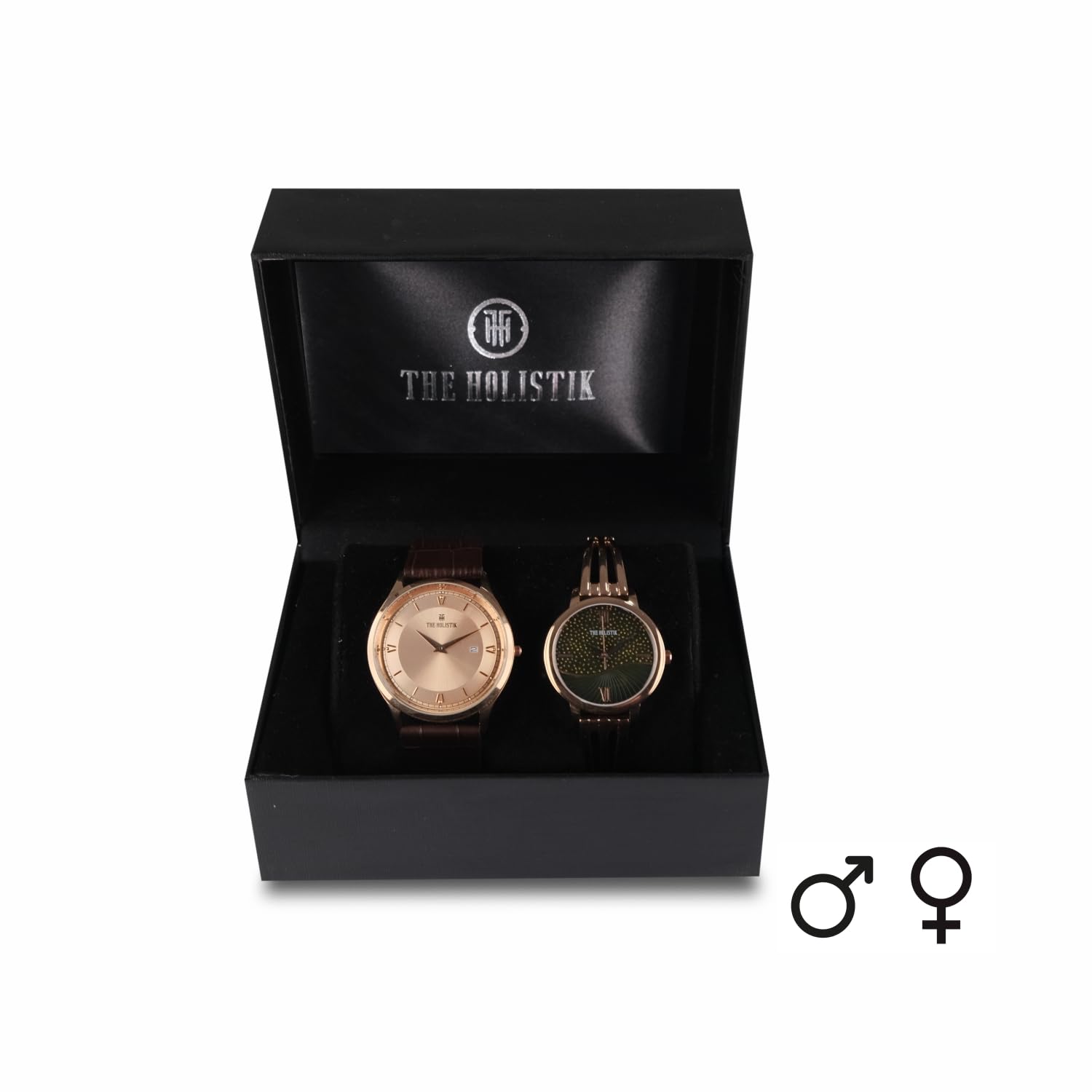 Holistic Romance Couple's Watch Set - Matching His & Hers Watches for Anniversary Gifts, Valentine's Day & Romantic Occasions
