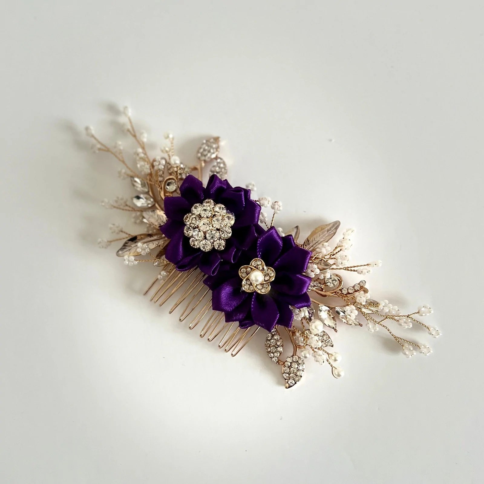 Elegant Floral Bridal Hair Comb - Wedding Hair Accessory with Flowers in All Colors (TT325) | Perfect for Brides, Bridesmaids & Special Occasions