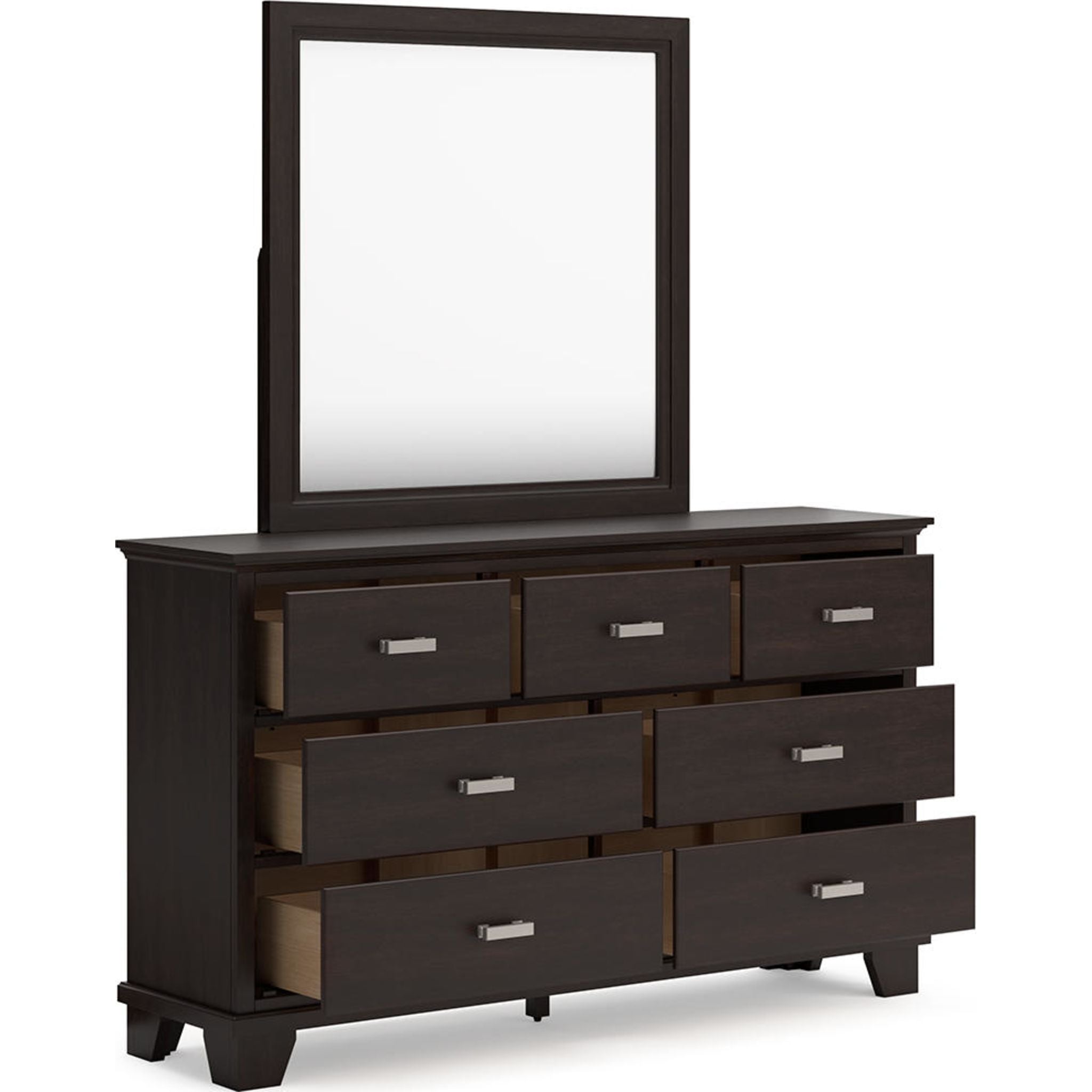 Covetown 5-Piece Twin Panel Bedroom Set - Modern Wooden Bed Frame with Nightstand and Dresser for Small Space, Kids Room & Guest Bedroom Decor