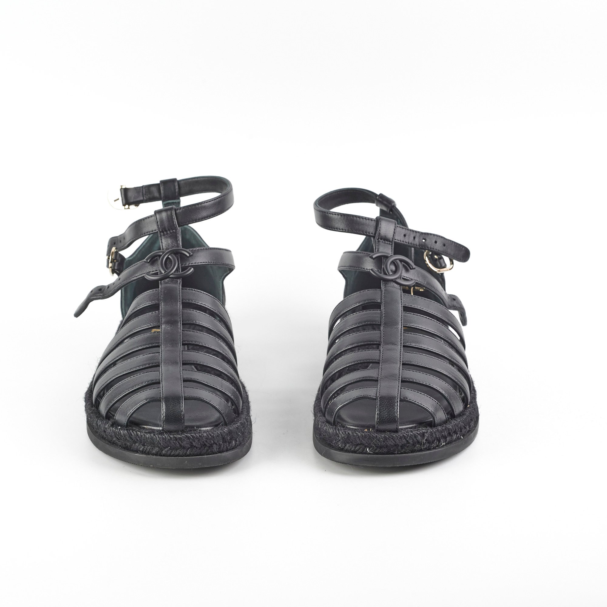 Chanel Roman Sandals Women Size 40 | Luxury Leather Gladiator Sandals for Summer - Perfect for Beach Vacations, Date Nights & Fashion Outings