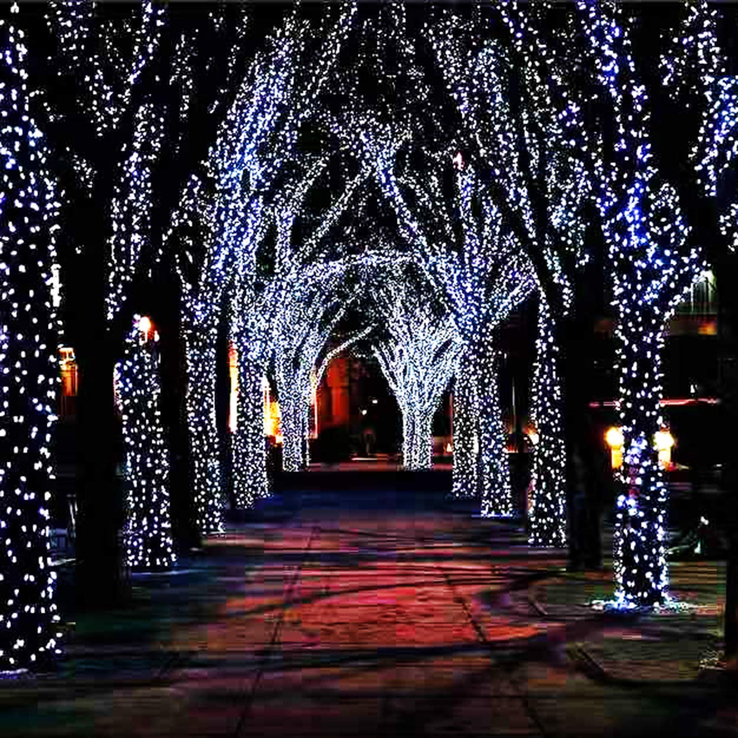 YIQU 200 LED Solar String Lights Outdoor Waterproof - 2 Pack 72ft Extra-Long Cool White Solar Christmas Lights with 8 Lighting Modes | Perfect for Garden, Patio, Tree, Party, Wedding Decorations & Outdoor Lighting