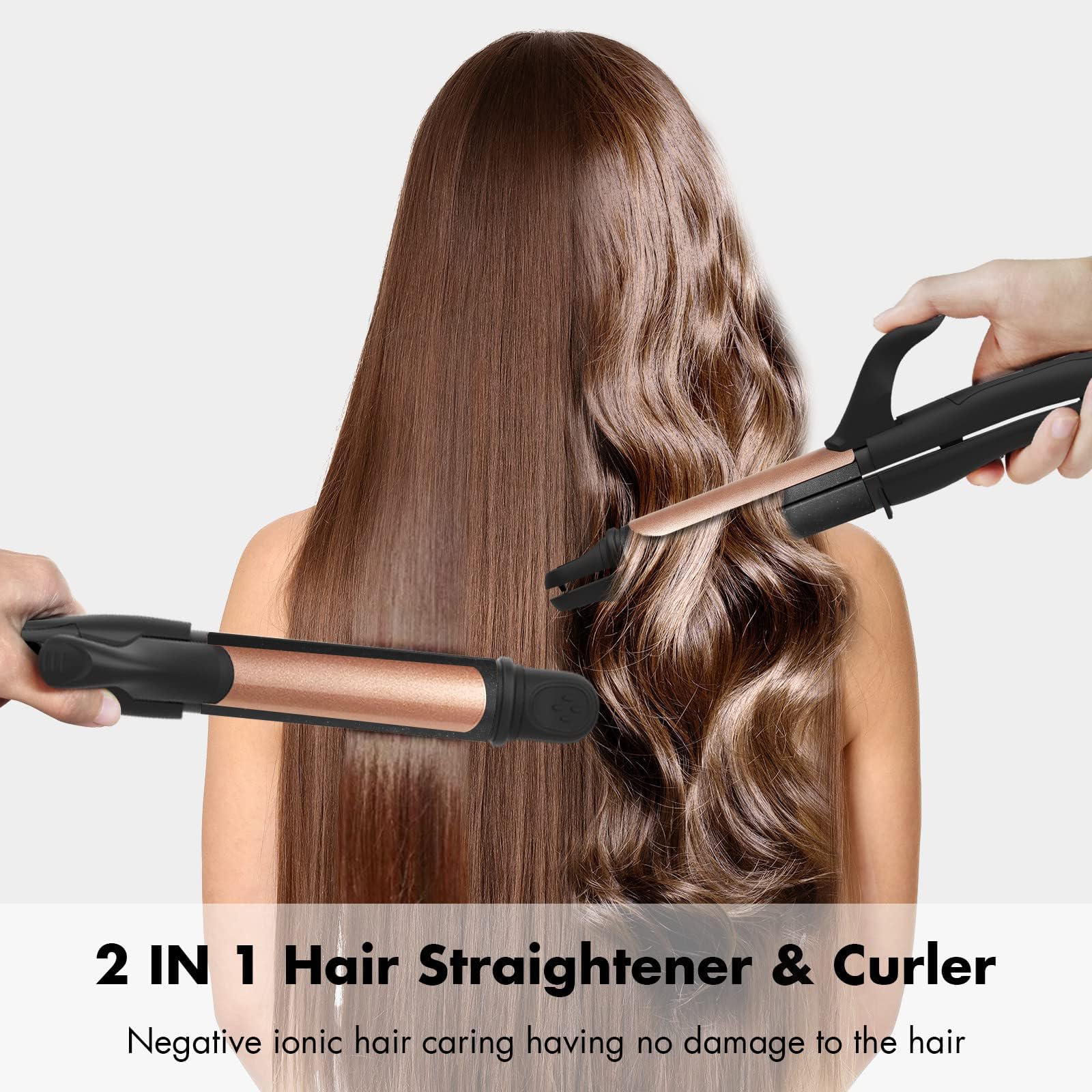 AmoVee Mini Flat Iron & 2-in-1 Hair Straightener - Travel Size for On-the-Go Styling, Perfect for Home, Salon & Vacation Use