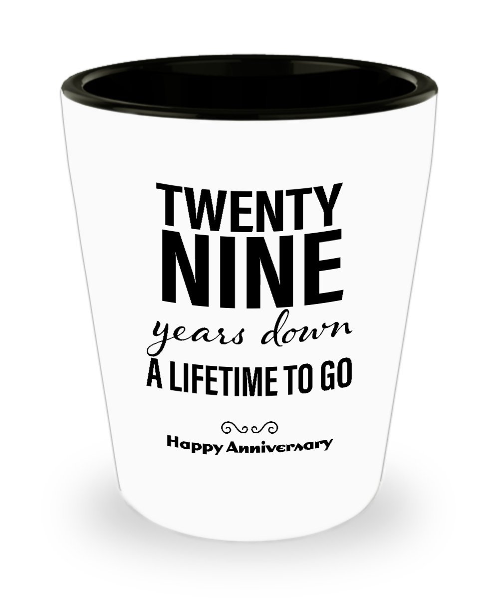 29th Anniversary Shot Glass Gift for Him - Unique & Cute Wedding Anniversary Present for Husband, Boyfriend or Men - Perfect for Celebrating 29 Years of Marriage - Great for Parties, Toasts & Special Occasions
