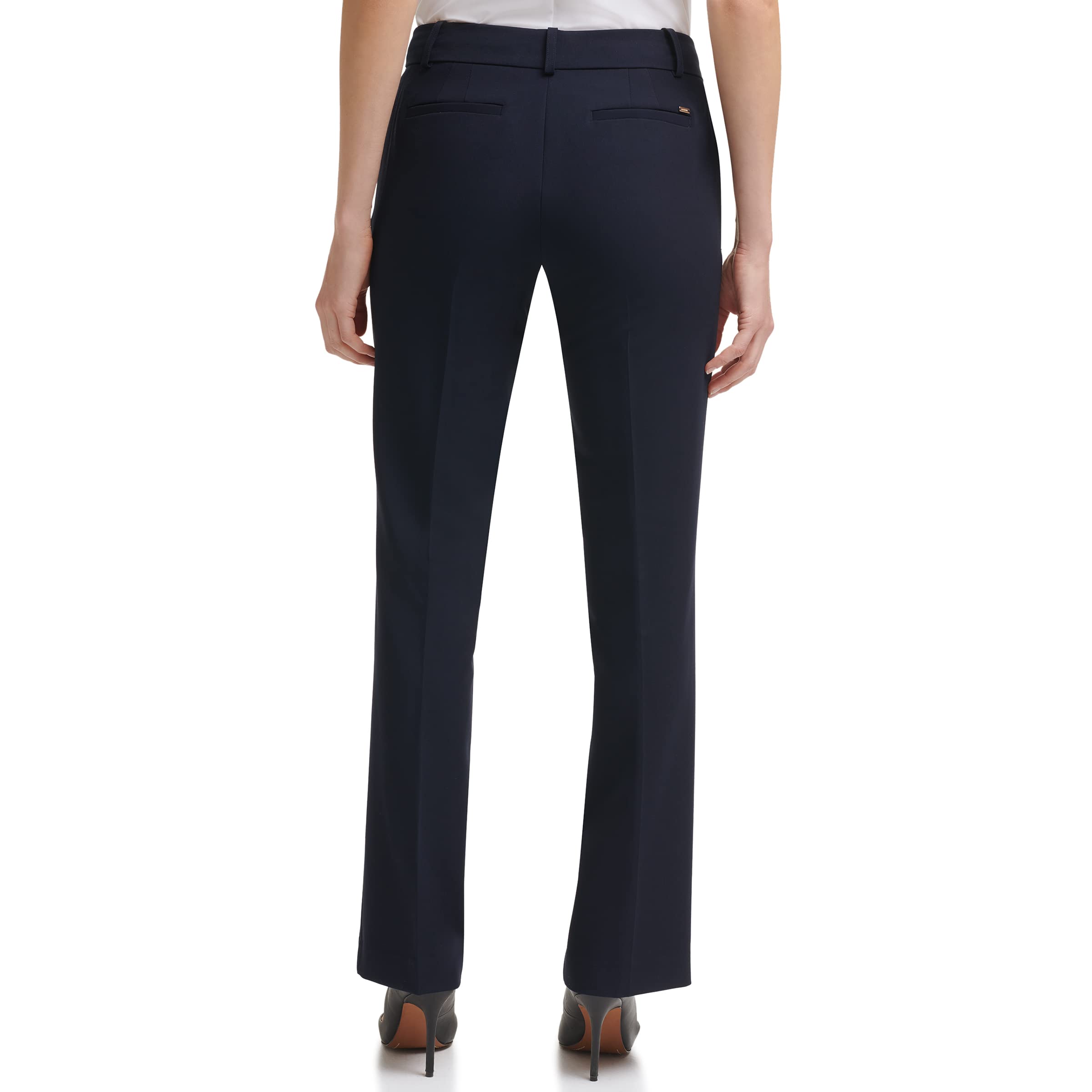Tommy Hilfiger Women's Straight Leg Dress Pants with Elastic Waist - Comfortable Office Work Trousers for Business Casual & Professional Wear