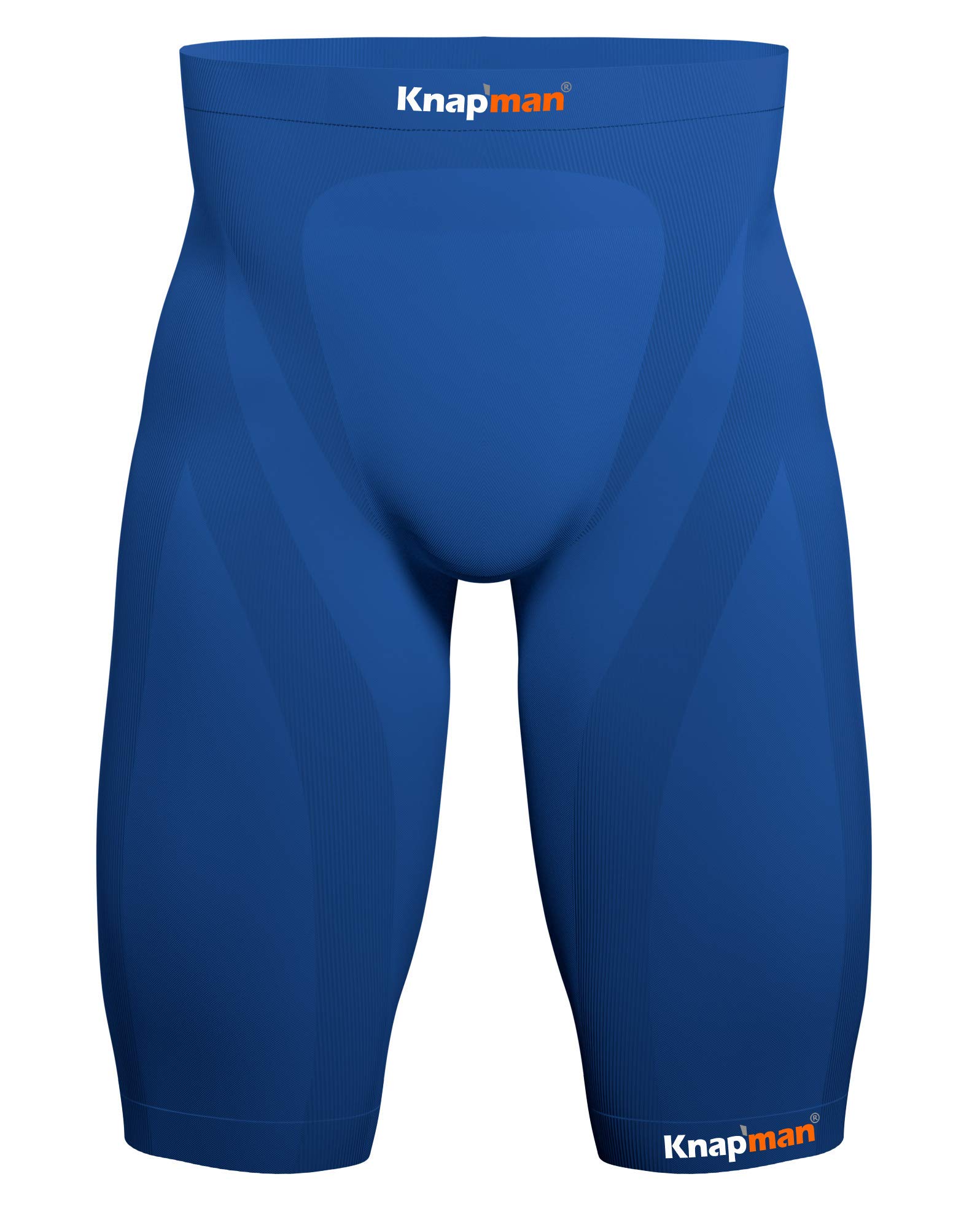 Knap'man Zoned Compression Shorts for Men - Moisture Wicking, 45% Compression, Royal Blue - Ideal for Running, Gym Workouts & Sports Recovery