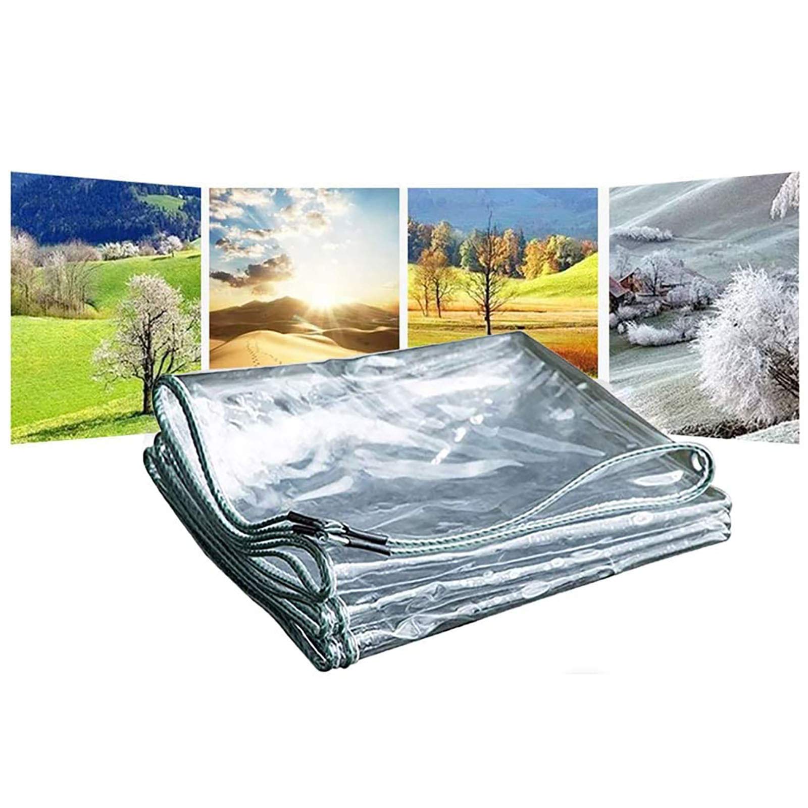 Clear PVC Waterproof Tarpaulin - 0.3mm Thick Transparent Rain Cover for Outdoor Use | UV-Resistant Sun Protection for Greenhouses, Balcony Windows, Pet Hutches & Roof Covers | Perfect for Gardening, Camping & Weatherproofing