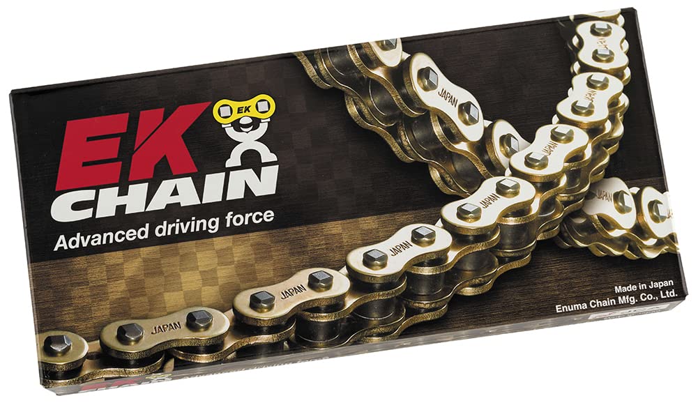 EK 530SRX2 Quadra X-Ring Gold Motorcycle Chain - 120 Links for Street Bikes - High-Performance 530 Chain for Harley, Honda, Yamaha - Durable & Smooth Ride - Perfect for Cruisers & Touring Bikes
