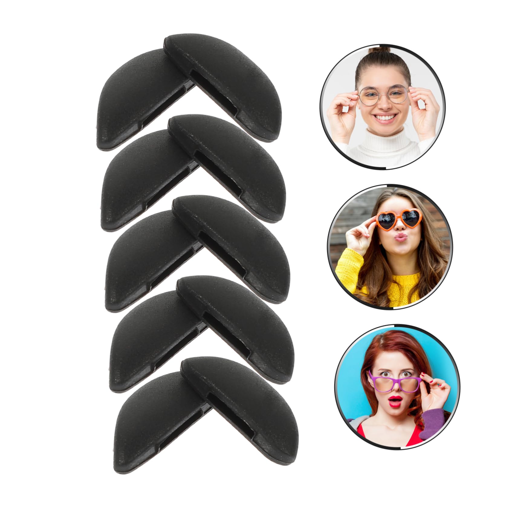 10 Pairs Silicone Nose Pads for Glasses - Soft Comfortable Eyewear Nose Cushions - Replacement Nose Pads for Eyeglass Frames Repair - Perfect for Reading, Computer Use and Daily Wear