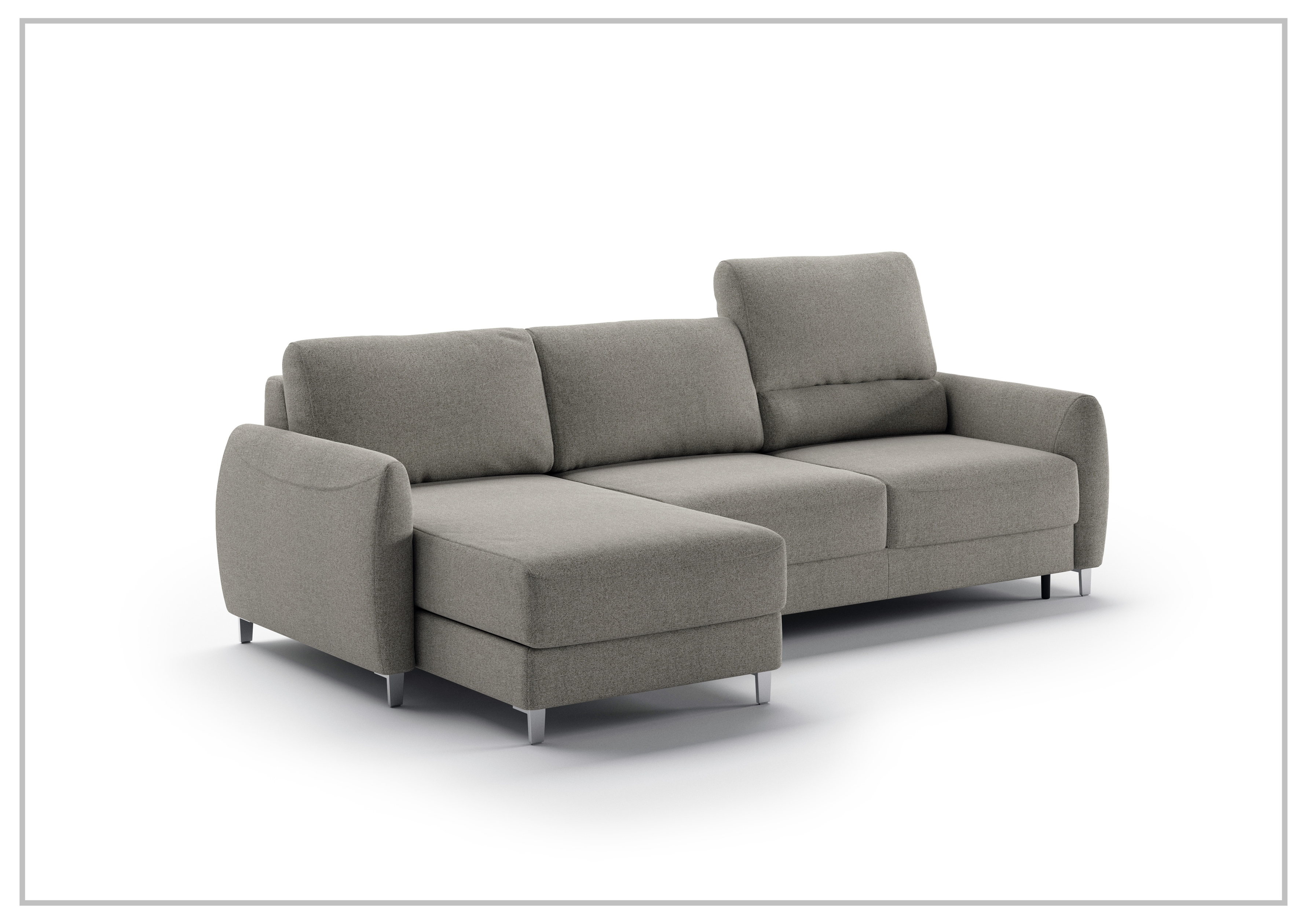 Luonto Delta 3-Seater Fabric Full XL Sectional Sofa Sleeper with Reversible Chaise - Modern Living Room Furniture for Small Spaces, Comfortable Sleeper Sofa for Guests, Perfect for Apartments and Cozy Homes
