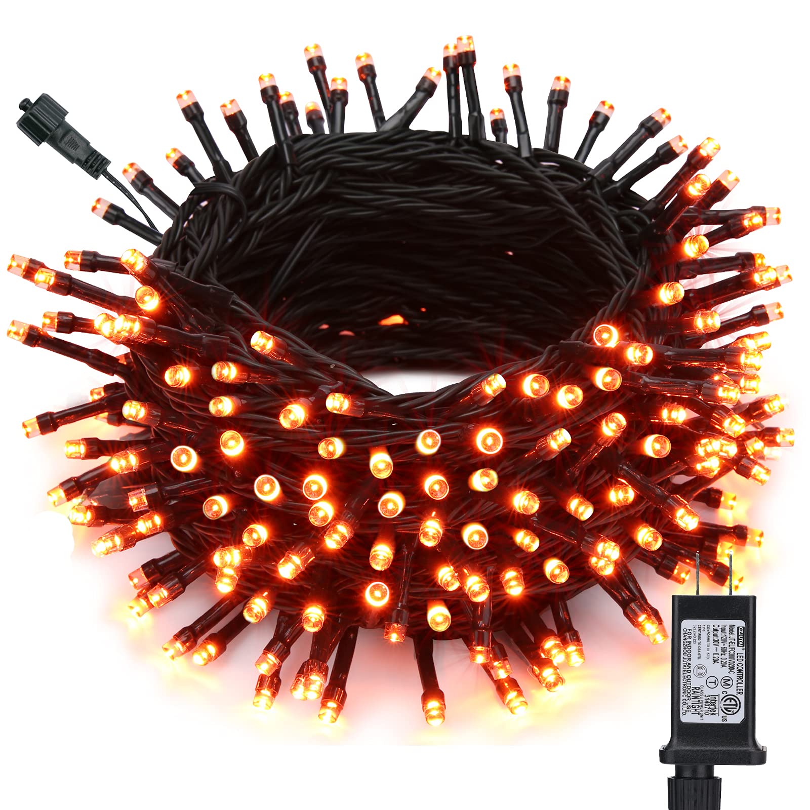 Toodour 82ft 200 LED Orange Halloween String Lights with 8 Modes & Timer - Low Voltage Indoor/Outdoor Fairy Lights for Home, Garden, Party Decorations - Perfect for Halloween, Christmas, Patio, and Bedroom Ambiance