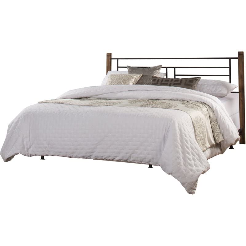 Hillsdale Furniture Raymond King Size Metal Black Headboard with Wood Post and Bed Frame - Perfect for Modern Bedroom Decor and Master Suite Upgrade