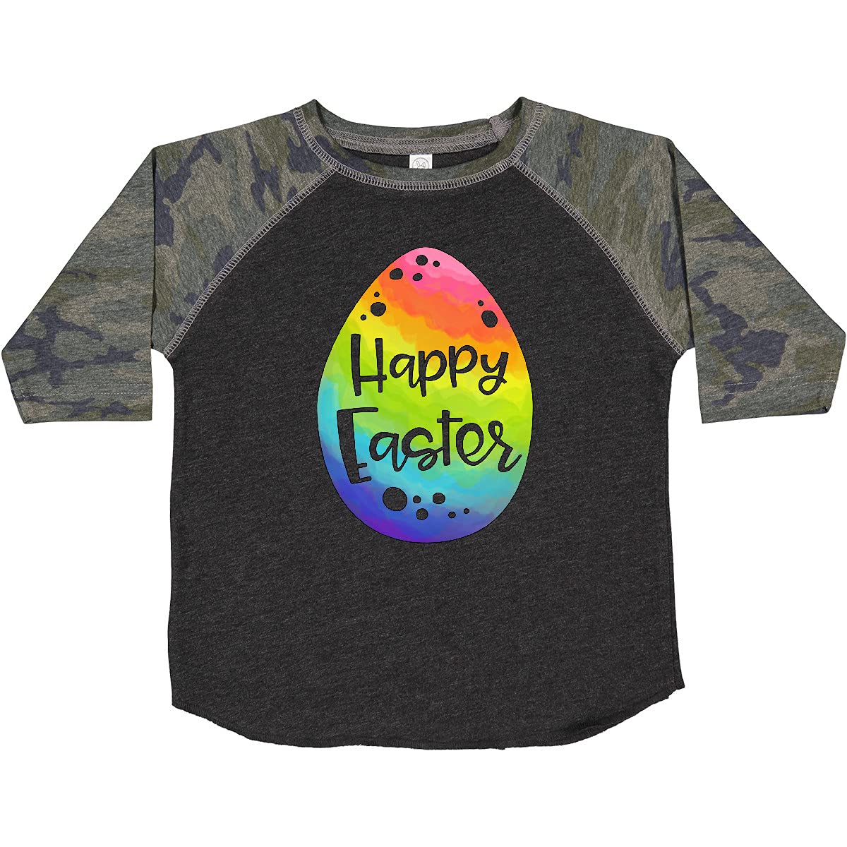 Inktastic Happy Easter Rainbow Easter Egg Toddler T-Shirt - Cute Easter Outfit for Boys & Girls - Perfect for Easter Egg Hunts & Family Celebrations