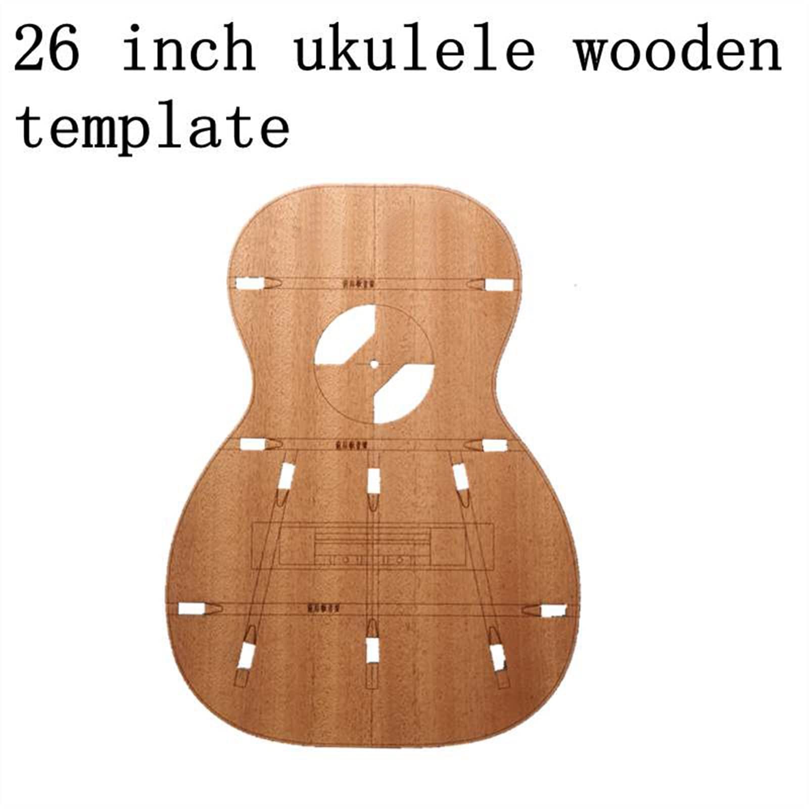 26 Inch Ukulele Template - Professional Wood Guitar Luthier Tool for Small Four-String Guitar Making with Precisely Positioned Sound Holes & Sound Beams | Perfect for DIY Instrument Crafting & Woodworking Projects
