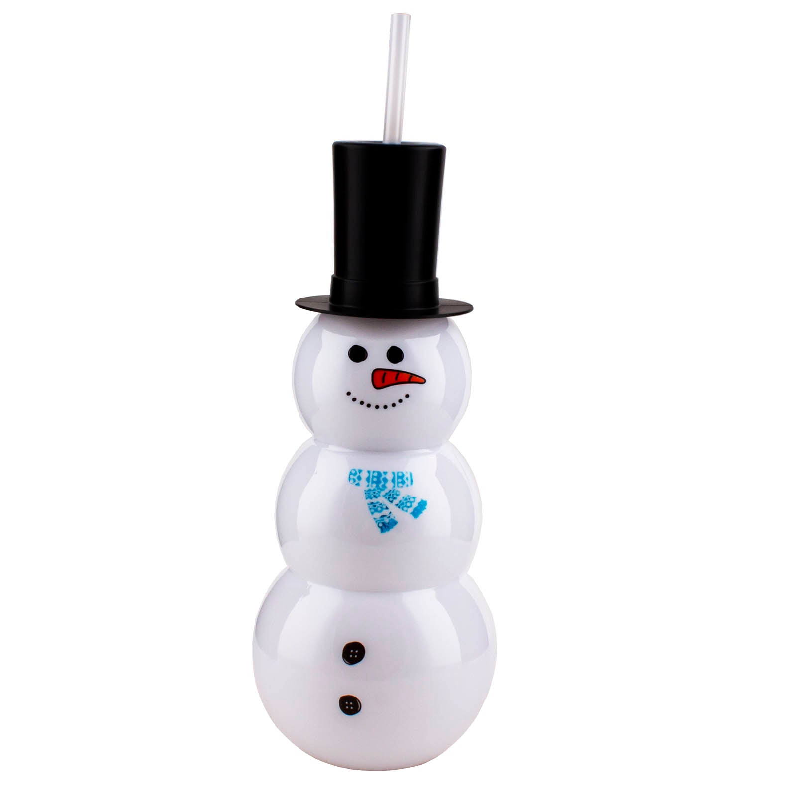 BarConic® 34oz Snowman Themed Party Cup with Lid & Straw - Perfect for Christmas Celebrations, Holiday Gatherings, and Winter Parties