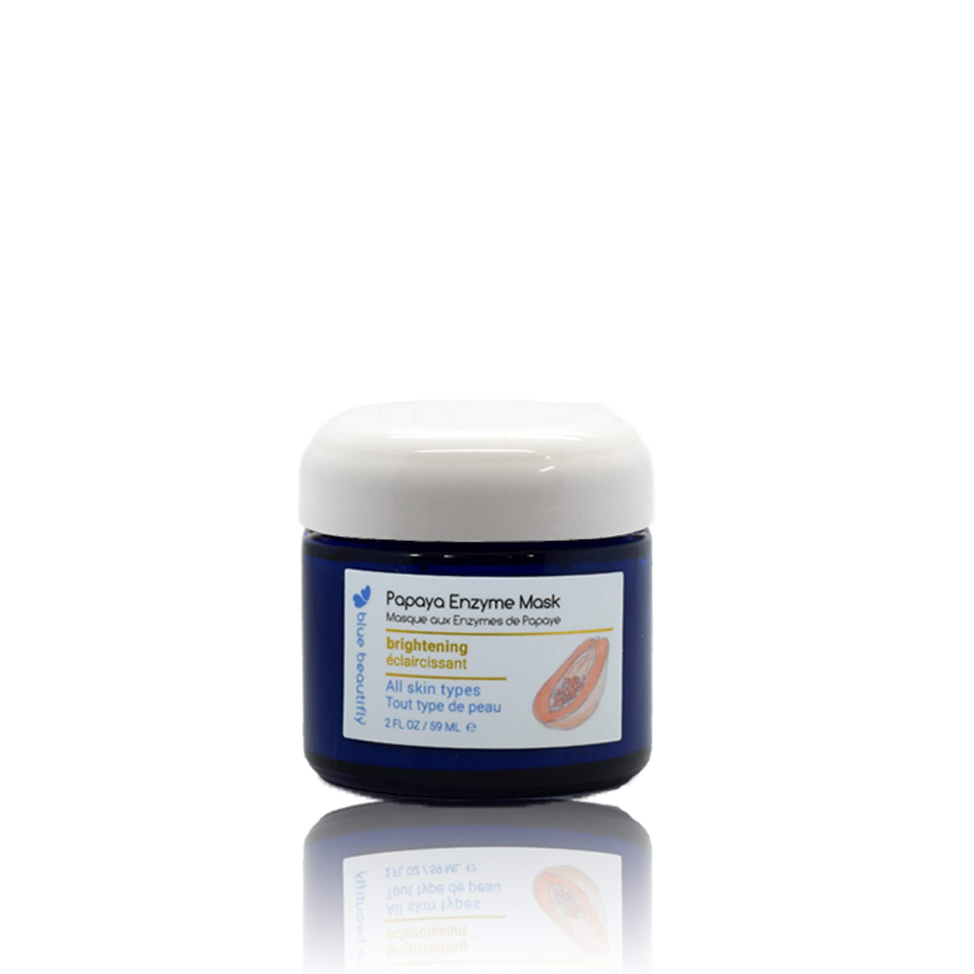 Blue Beautifly Papaya Enzyme Exfoliating Face Mask with Papain & Bromelain | Natural Plant-Based Formula, No Artificial Colors or Fragrances | Brightens Skin & Improves Elasticity | 2 fl oz | Perfect for Sensitive Skin & Weekly Facial Treatments