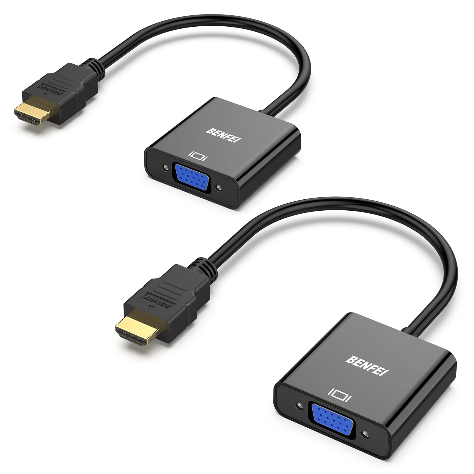 BENFEI HDMI to VGA Adapter 20 Pack - Gold Plated Male to Female Converter for Computer Monitor Projector HDTV - Compatible with Laptop PC Chromebook Raspberry Pi Roku Xbox - Perfect for Home Office Gaming and Presentations