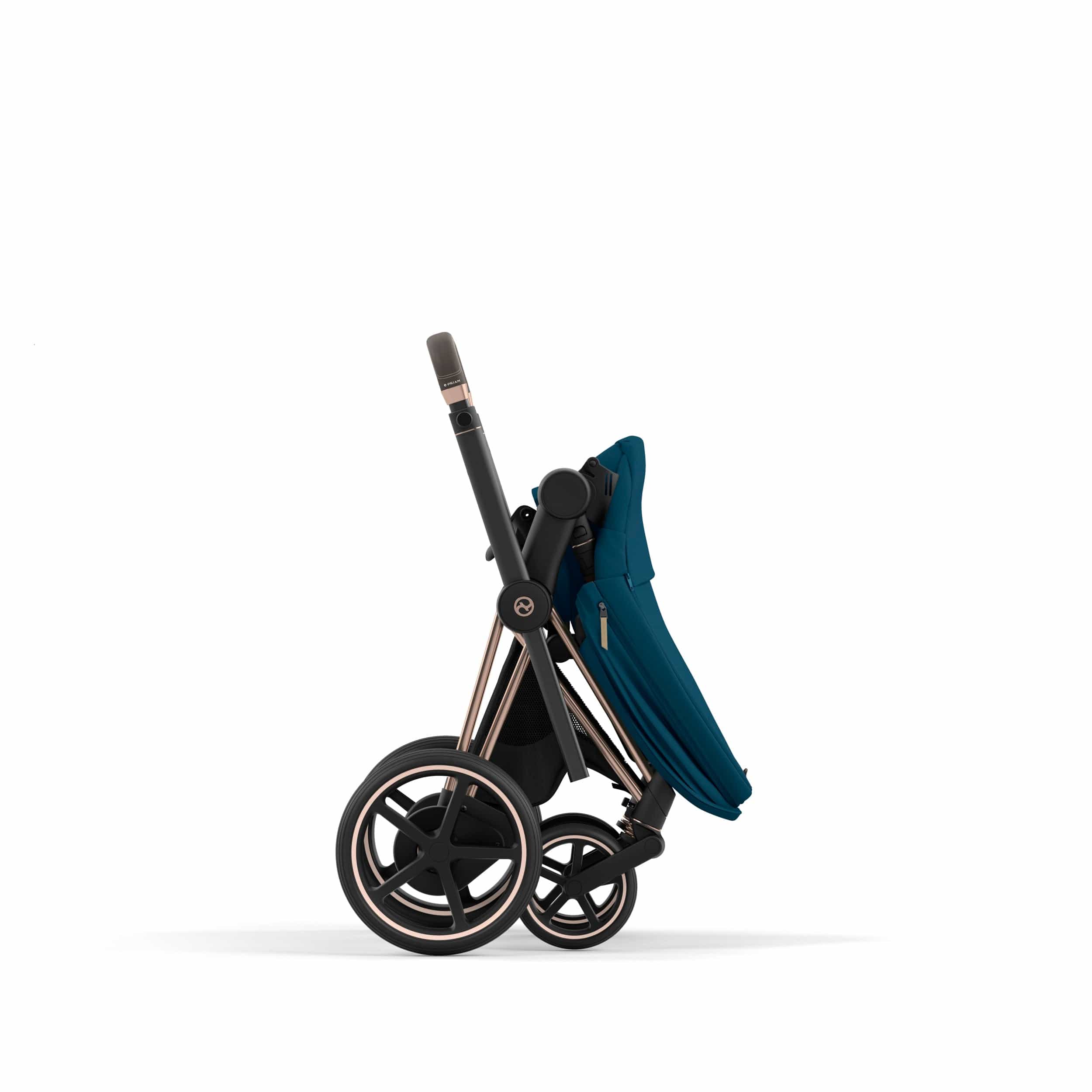 Cybex ePriam 2 Complete Stroller - Rose Gold & Brown Luxury Baby Stroller with All-Wheel Suspension | Perfect for City Walks, Shopping & Travel