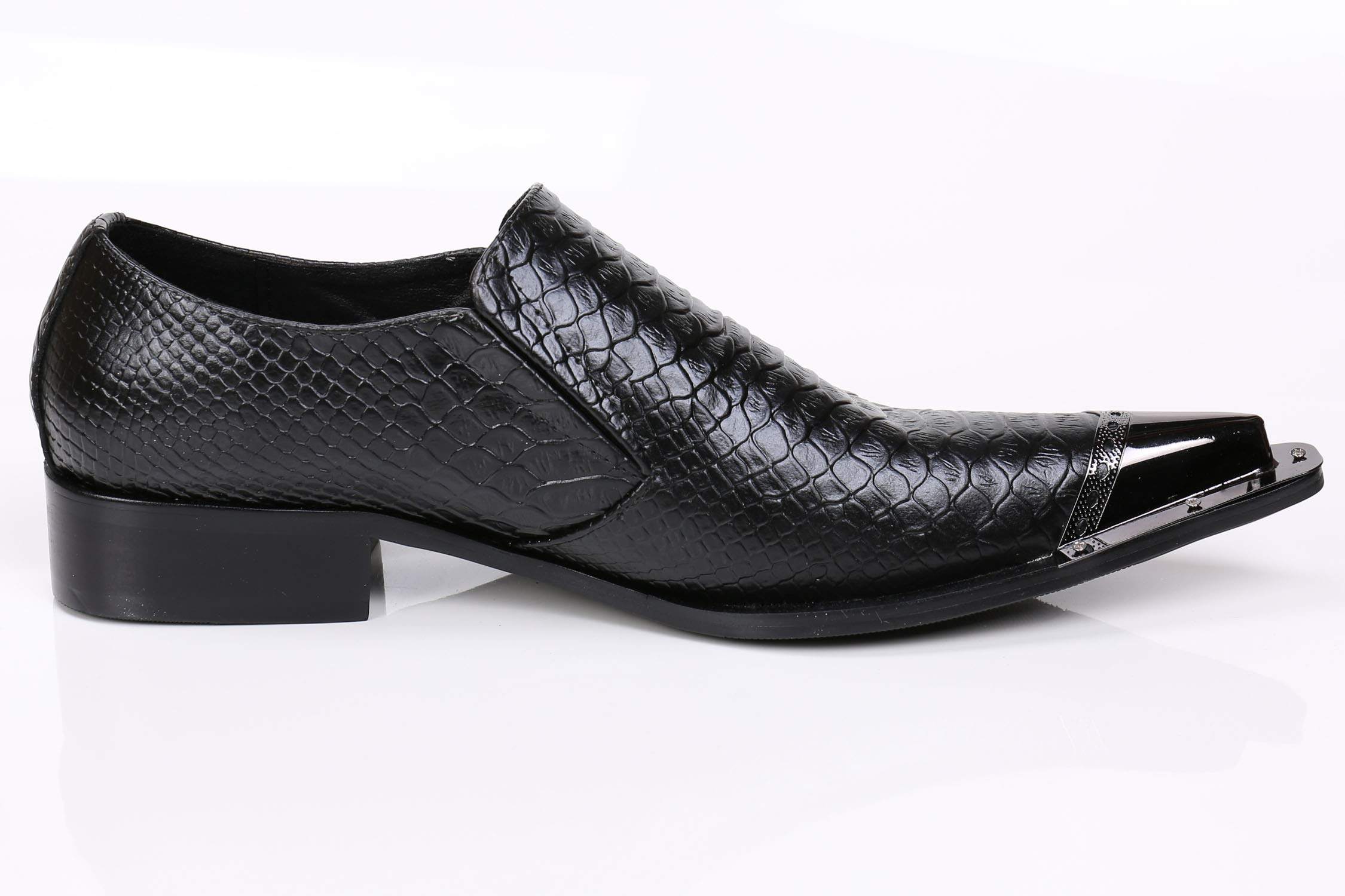 Stylish Santimon Men's Leather Loafers - Pointed Toe Western Embroidery Dress Shoes for Business & Casual Wear | Perfect for Office, Parties & Western Events