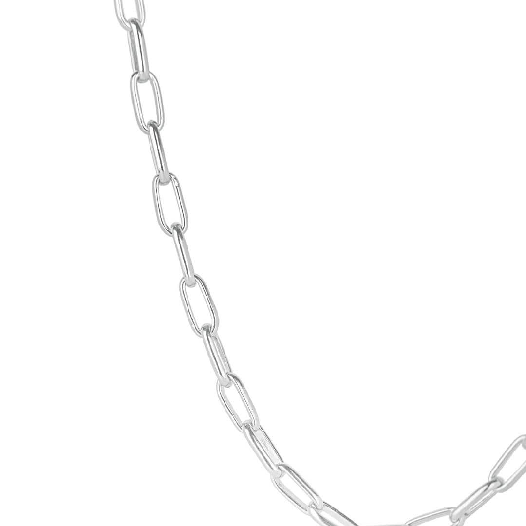 Stylish Silver Paperclip Chain Necklace for Women - Trendy Layering Jewelry for Everyday Wear & Special Occasions