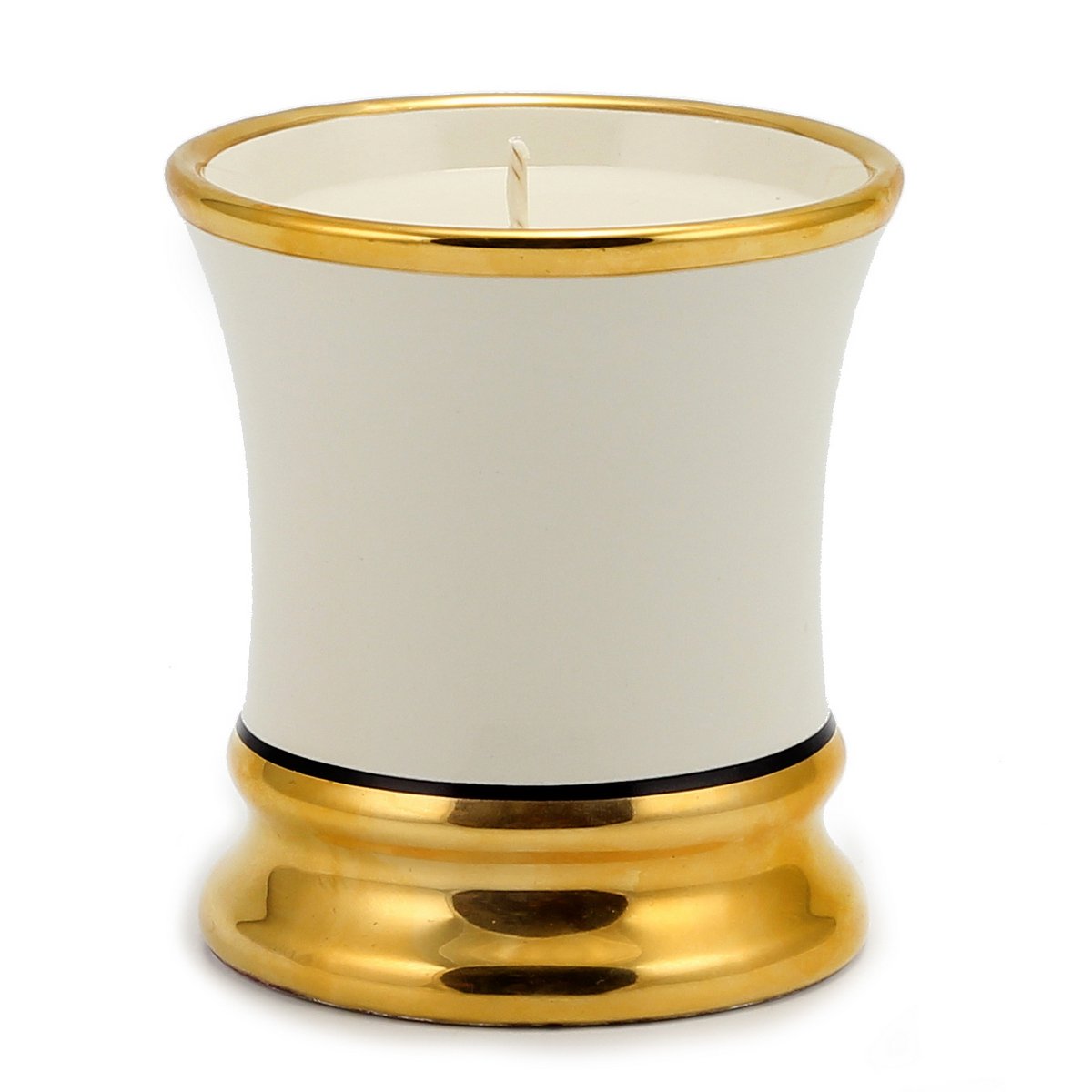 DERUTA CANDLES: Premium Shaped Cup AUSONIA Bianco ORO Design Venetian Lavender Scented Candle - Perfect for Home Decor, Romantic Dinners & Spa Relaxation