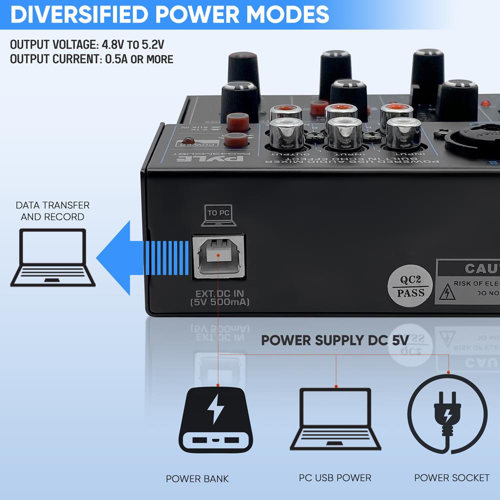 Portable Bluetooth DJ Mixer Controller - Wireless Audio Mixing for DJs & Music Producers | Perfect for Live Performances, Studio Recording & Home DJing