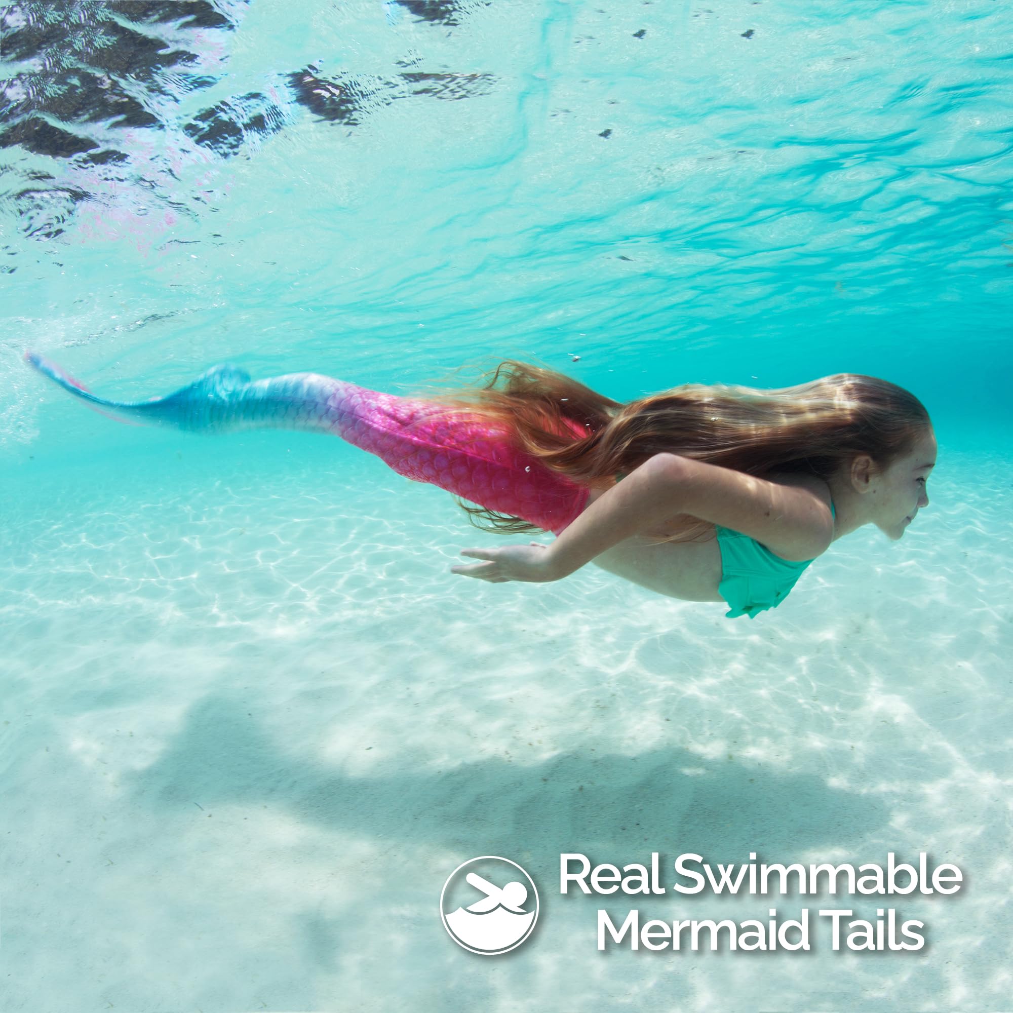 Fin Fun Limited Edition Mermaid Tail Swimwear for Girls, Kids, Women, Teens & Adults - Durable Reinforced Tips & Monofin - Perfect for Pool Parties, Underwater Photography & Mermaid-Themed Events