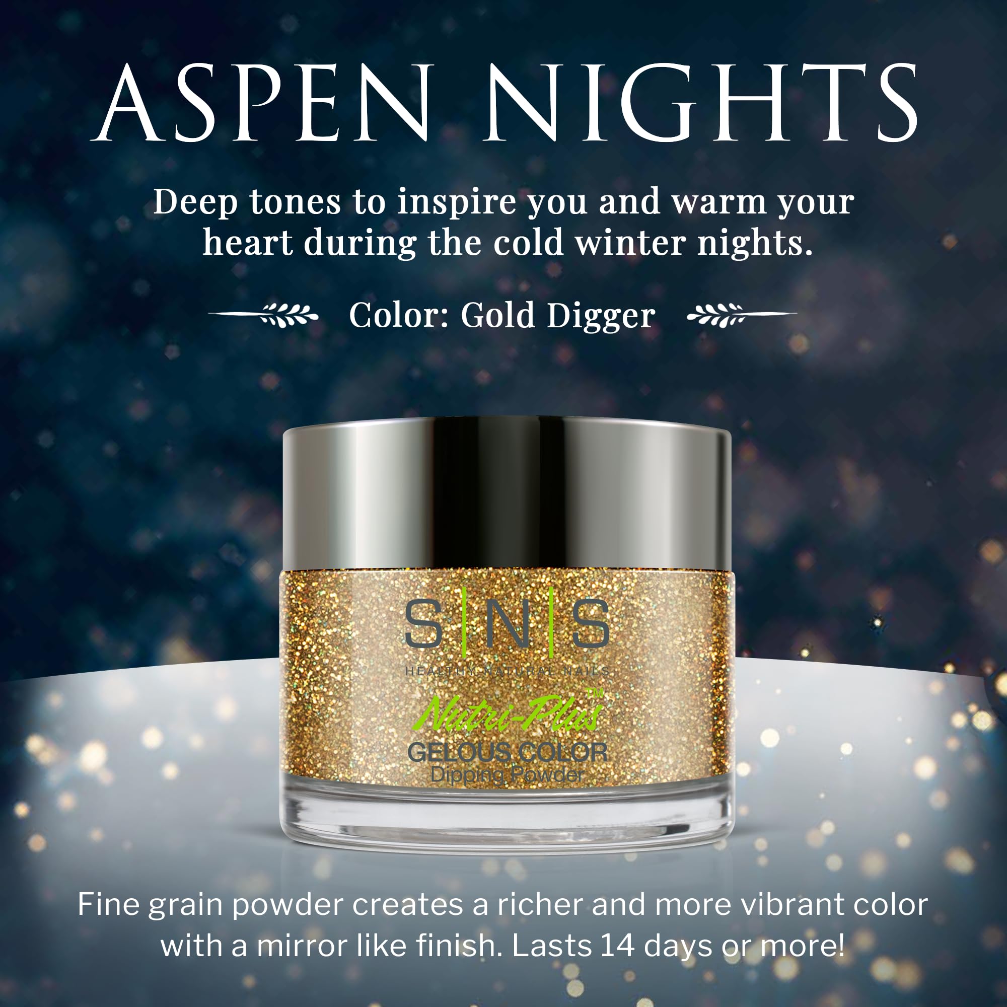 SNS Nail Dip Powder - Golddigger Metallic Gold Dipping Powder for Acrylic Nails | Long-Lasting 14 Day Wear | Low Odor, No UV Lamp Required | 1 oz | Perfect for Salon, Home Manicures & Special Occasions