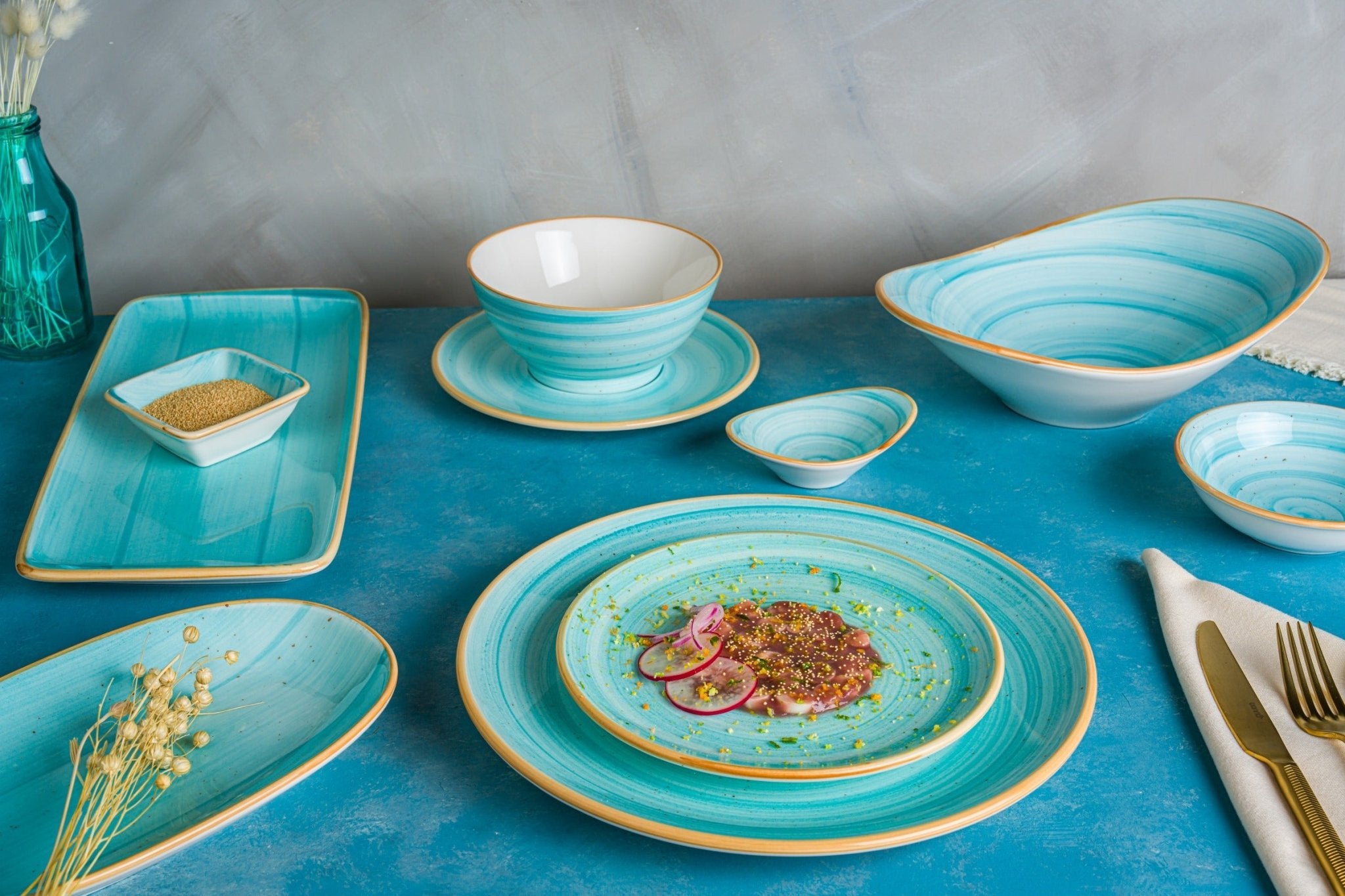 10cm Aqua Service Plate (45cc) - Perfect for Appetizers, Desserts & Small Portions - Elegant Tableware for Restaurants, Catering & Home Dining