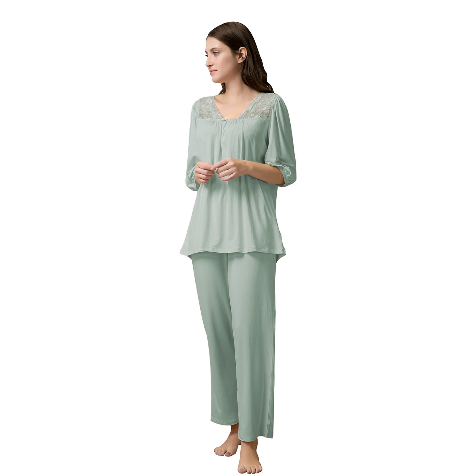 Women's Soft Half Sleeve Pajama Lounge Set - Comfortable Sleepwear for Nighttime Relaxation & Cozy Home Wear