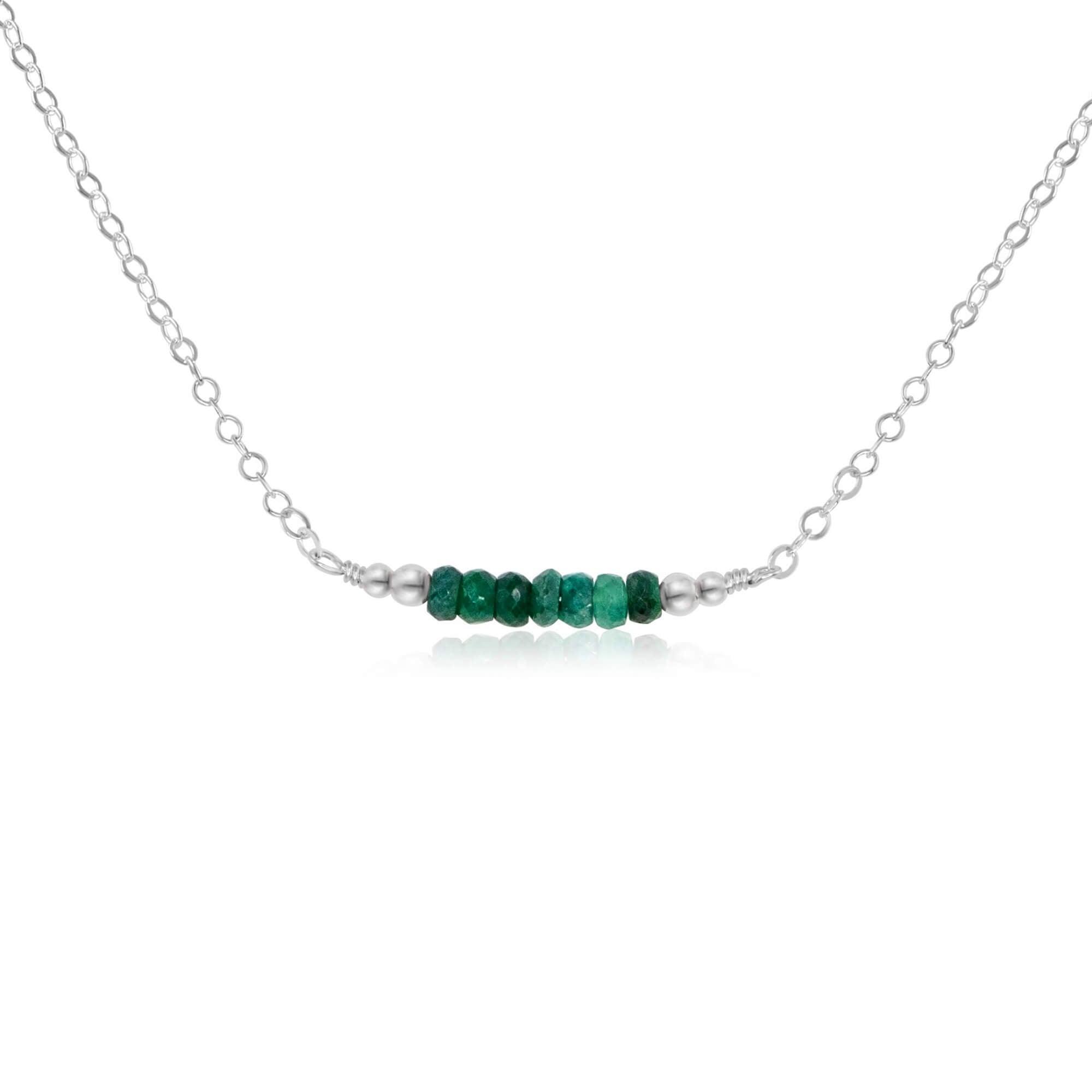 Sparkling Green Emerald Faceted Bead Bar Necklace - Elegant Jewelry for Women | Perfect for Parties, Weddings & Special Occasions