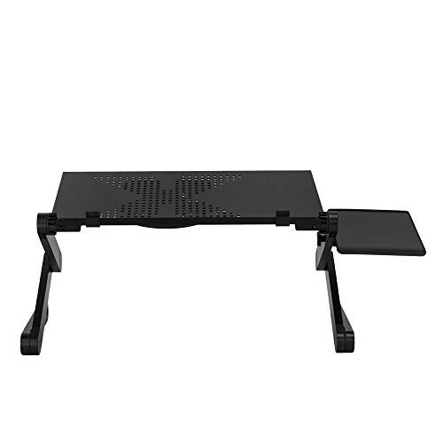Upgraded Adjustable Aluminum Laptop Stand with Cooling Fan & Mouse Pad - Ergonomic Lap Desk for MacBook, Notebook, Home Office, Bed & TV Use - Portable Computer Table for Work, Gaming & Streaming