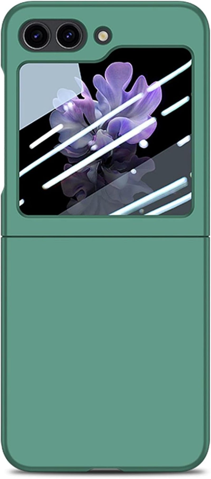 Samsung Galaxy Z Flip 6 Case with Built-in Tempered Glass Screen Protector - Shockproof Full Body Matte Hard PC Cover | Ultra Thin Anti-Scratch Protective Phone Case (Green) | Perfect for Daily Use, Travel & Outdoor Activities