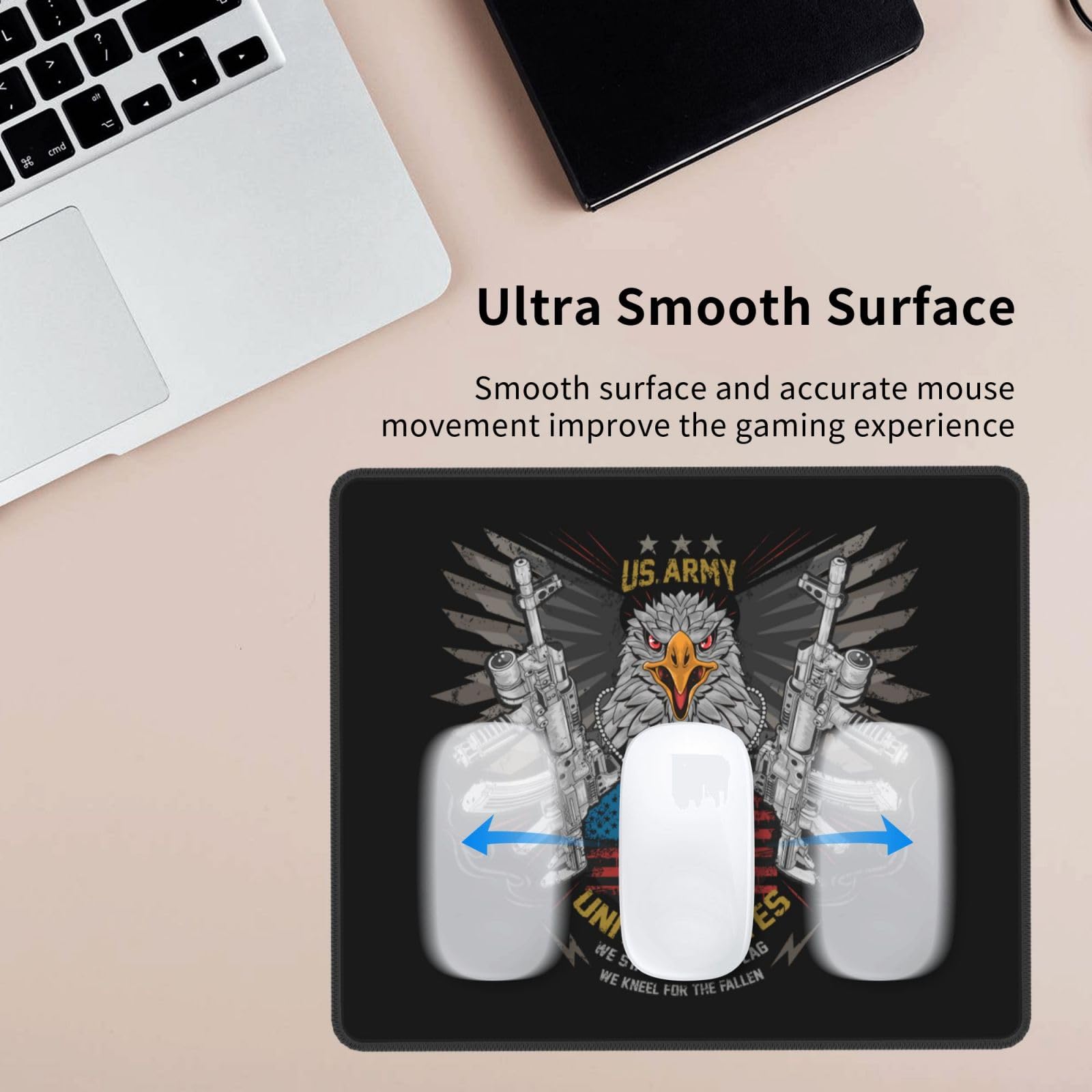 SIYTUAU Dual Eagle Design Mouse Pad - Waterproof, Non-Slip Rubber Gaming Mouse Mat (10x12 inches) for Office, Laptop & PC Gaming - Perfect for Workstations & Esports