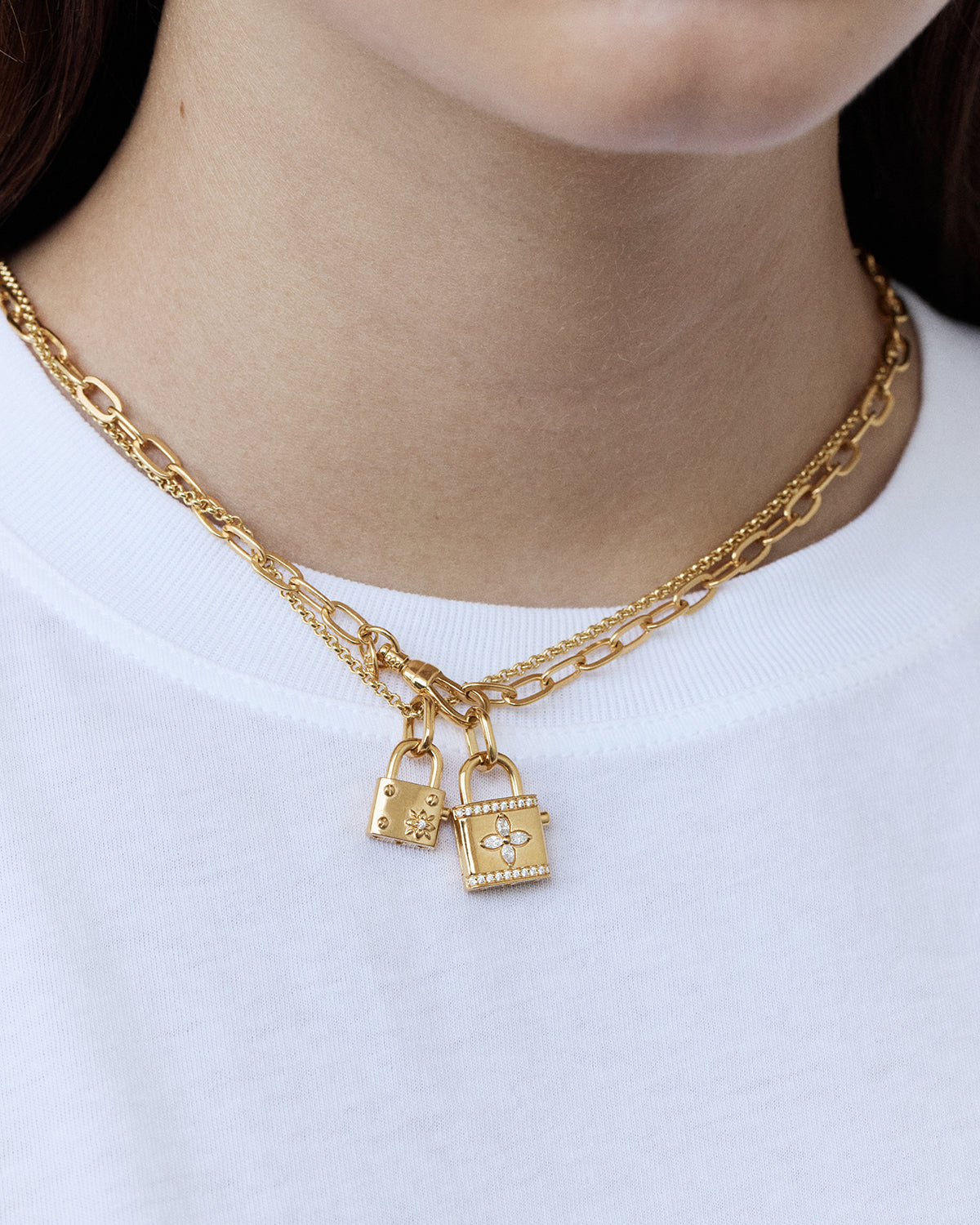 18K Gold Vermeil 17 Bold Link Chain Necklace for Women - Elegant Layered Necklace Jewelry Gift for Birthday, Anniversary & Valentine's Day - Perfect for Everyday Wear, Office & Special Occasions